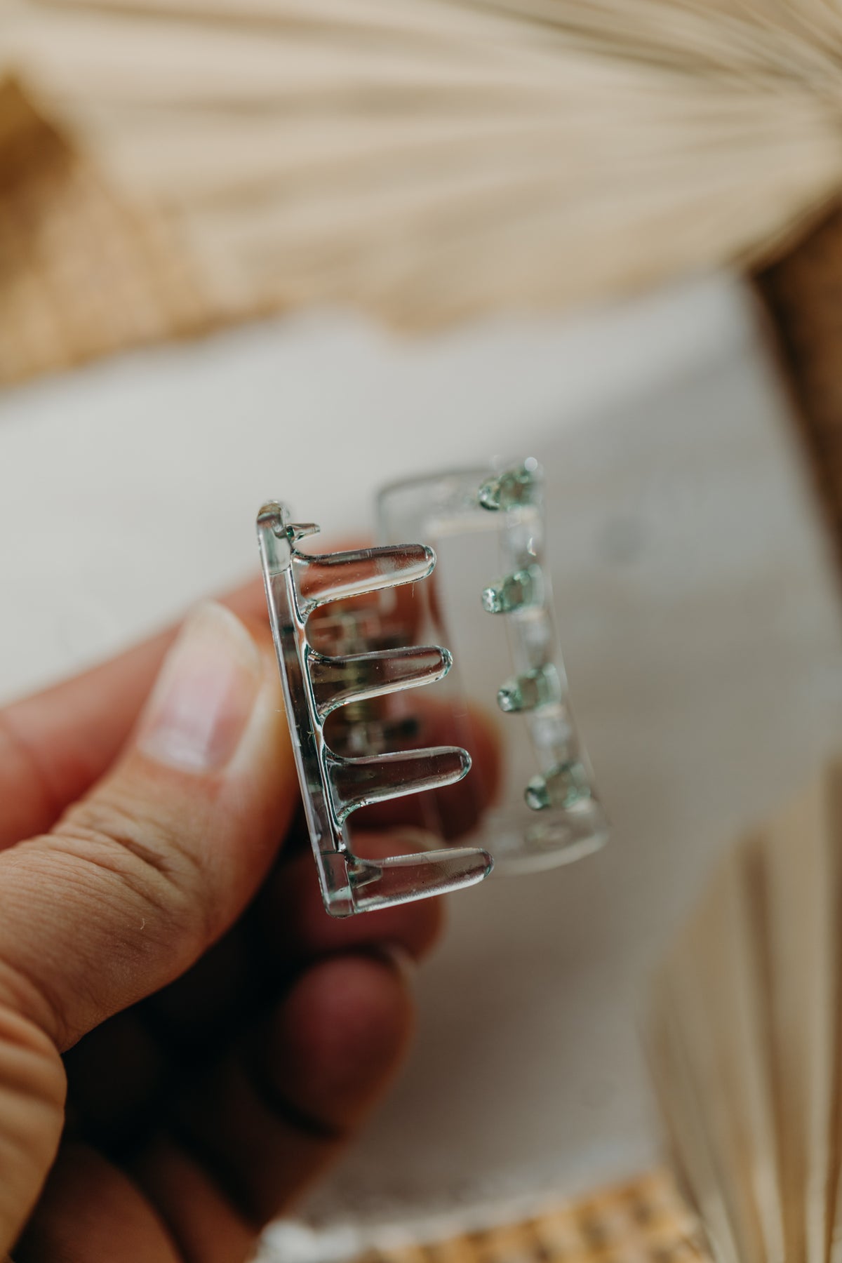 kleine Haarspange in grün transparent