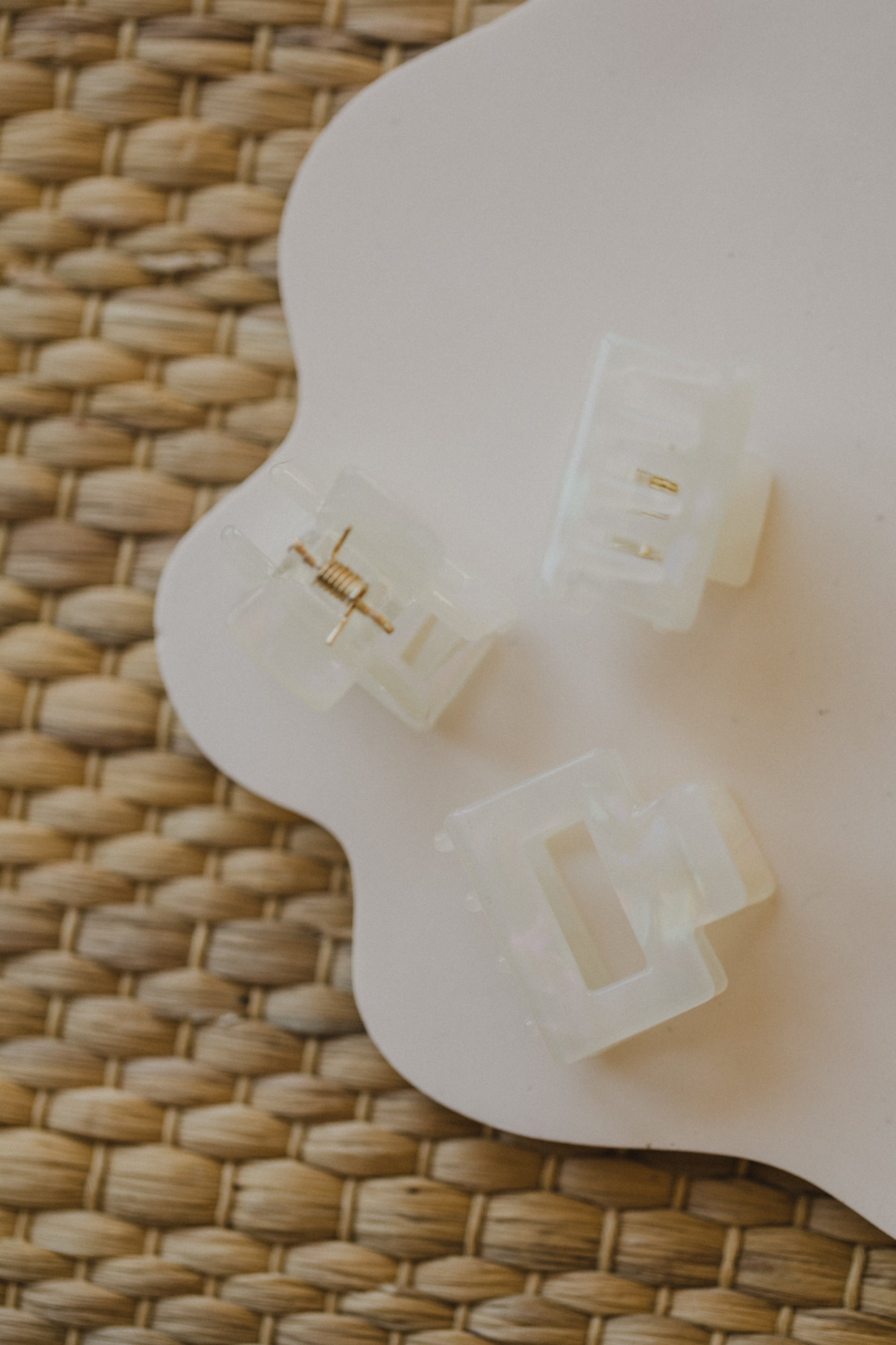 small white hair clip