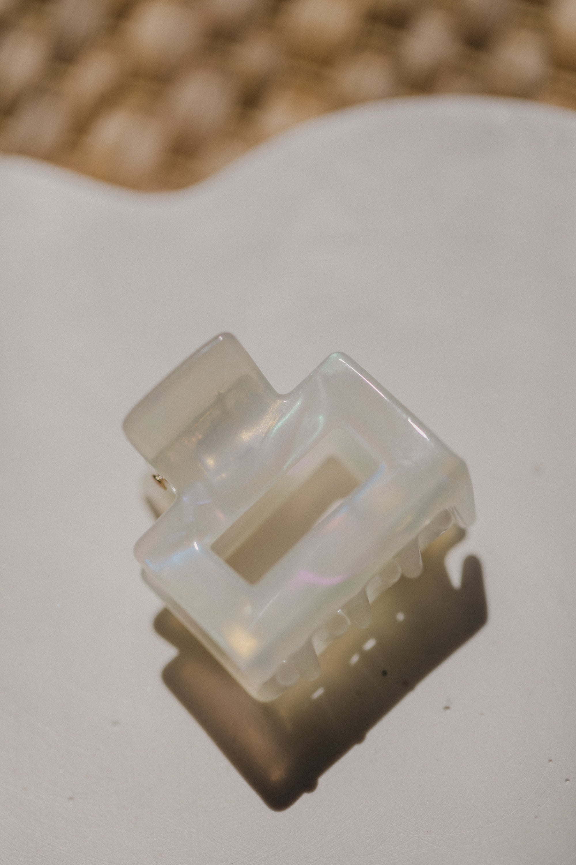 small white hair clip