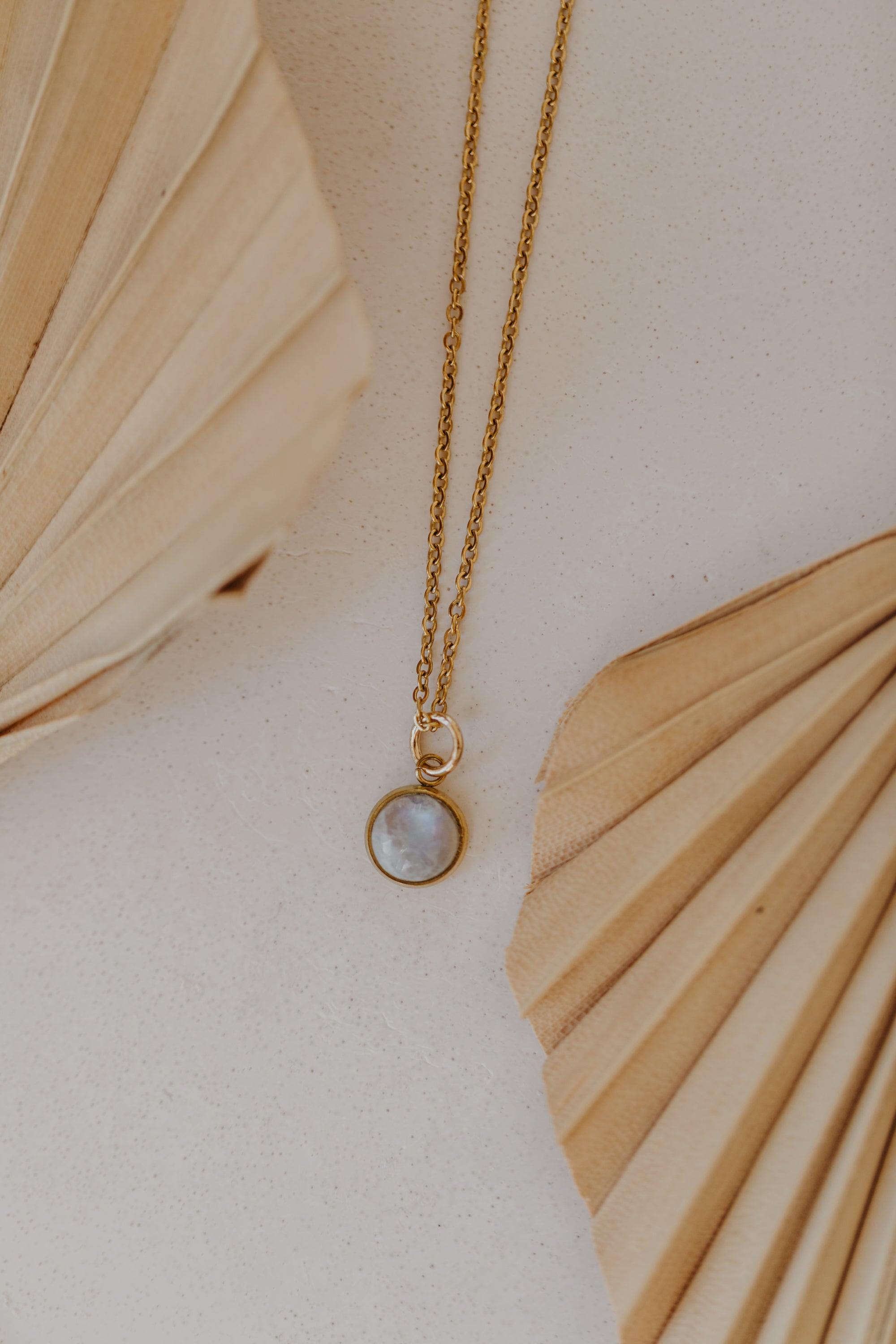 necklace with white jade gemstone