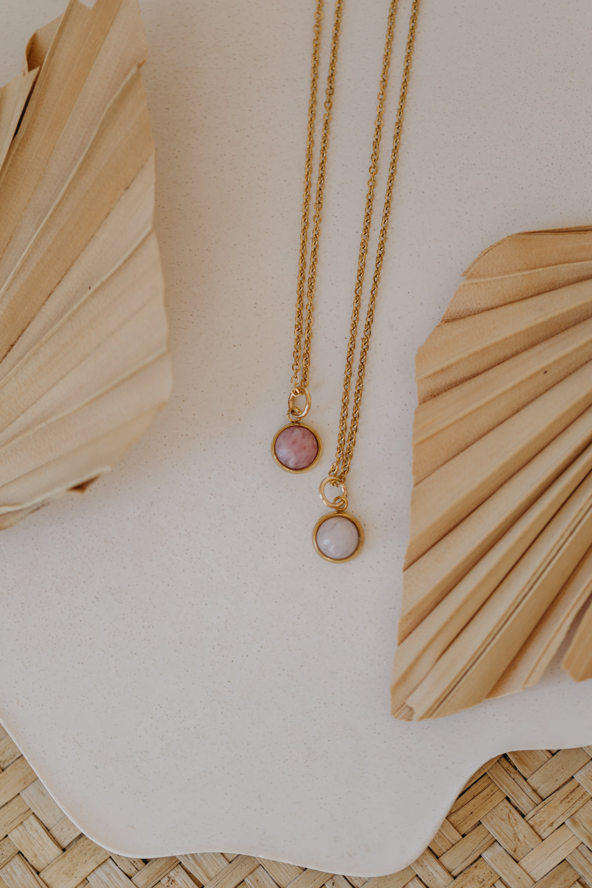necklace with white jade gemstone