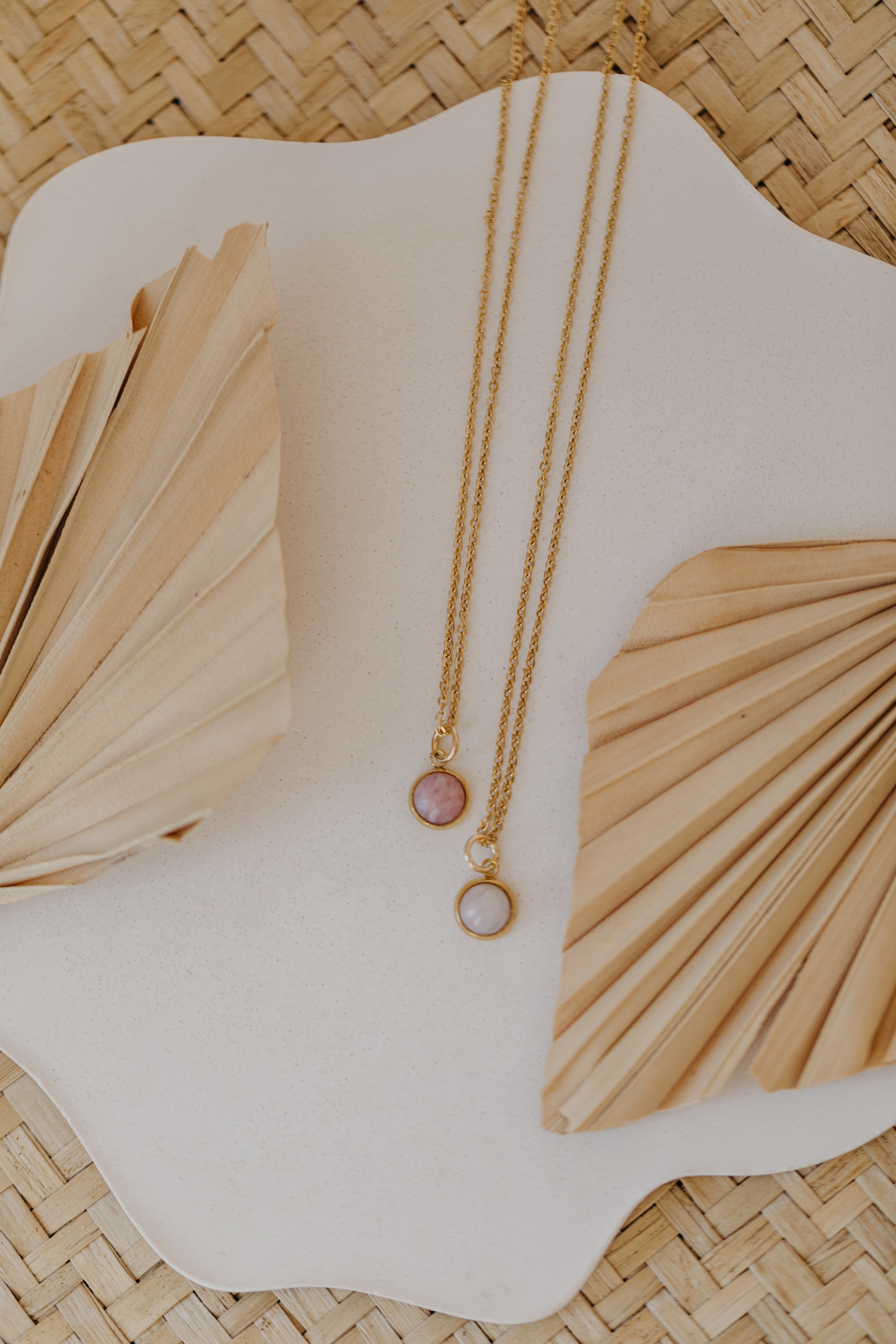 necklace with white jade gemstone