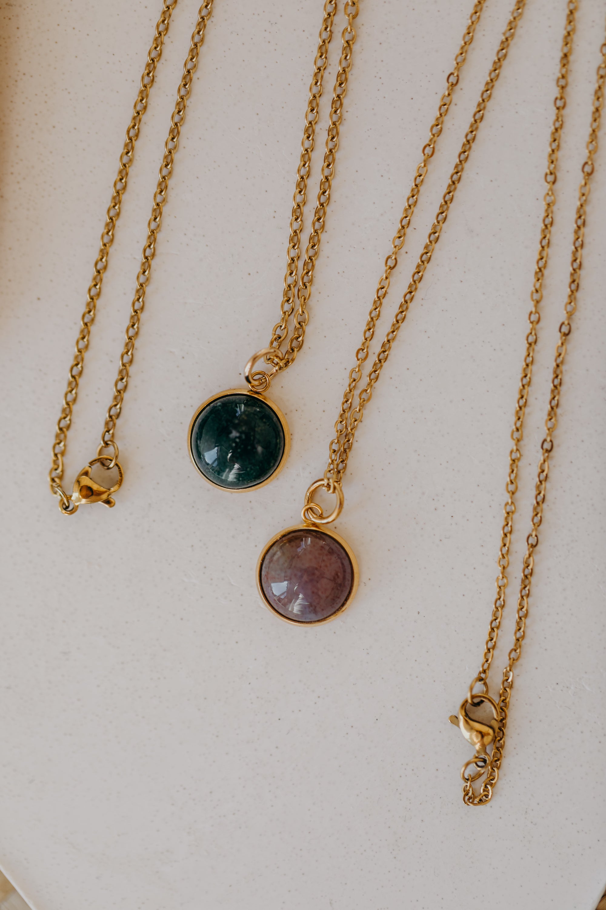 necklace with white jade gemstone