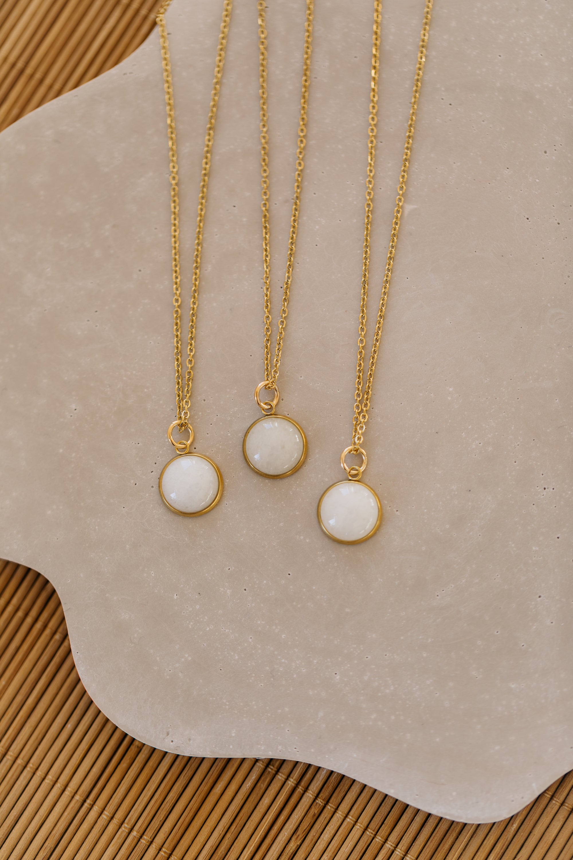 necklace with white jade gemstone