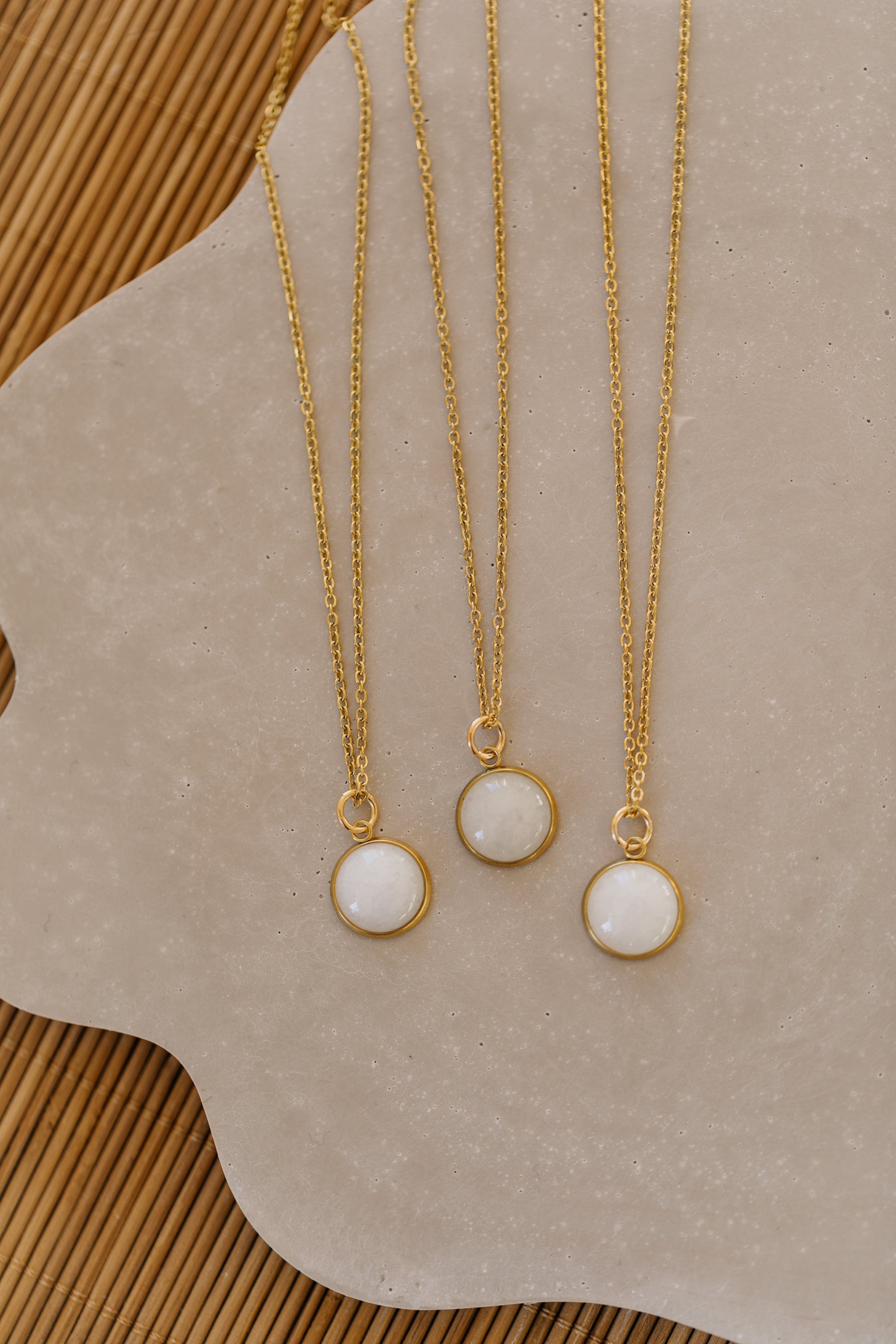 necklace with white jade gemstone