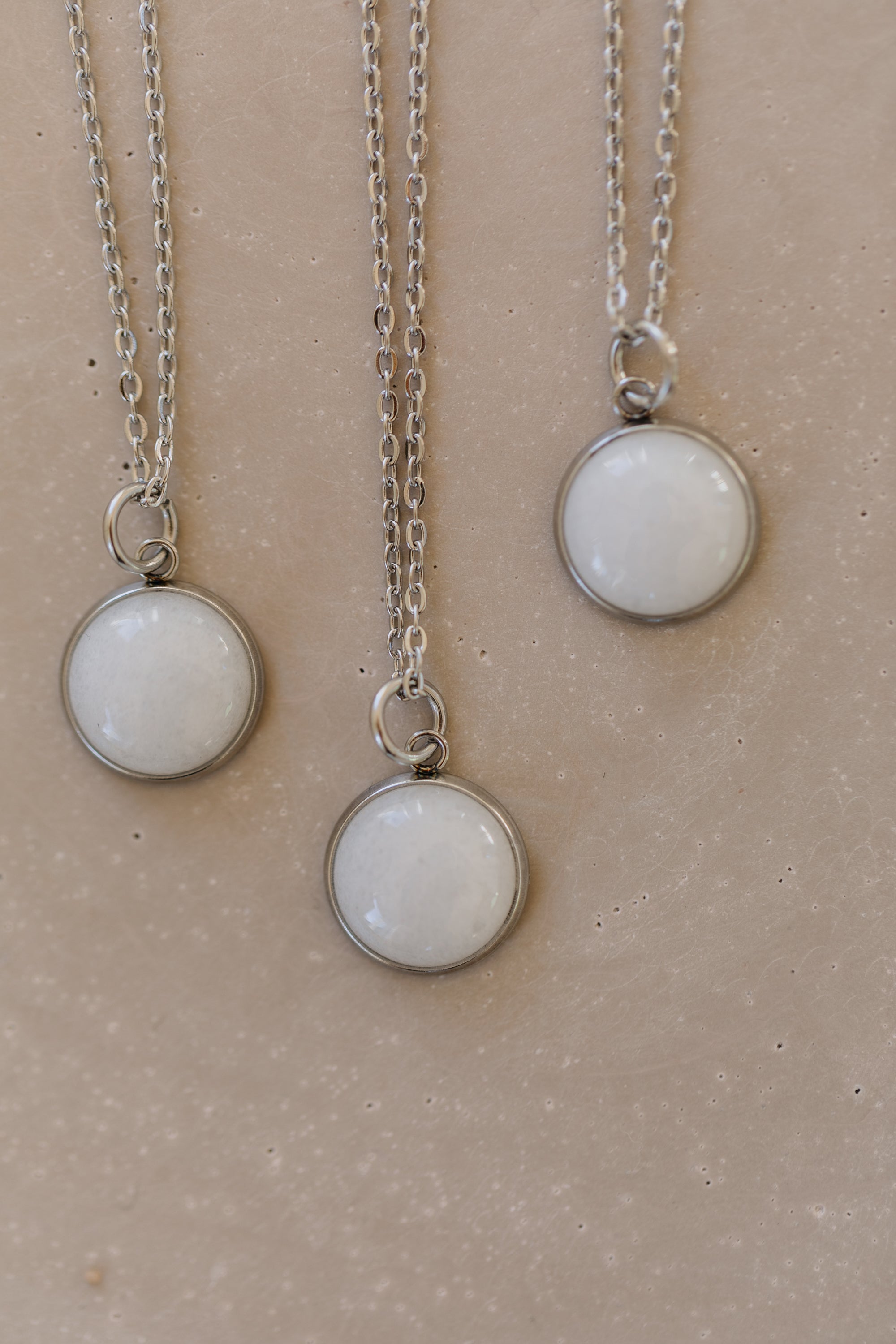necklace with white jade gemstone