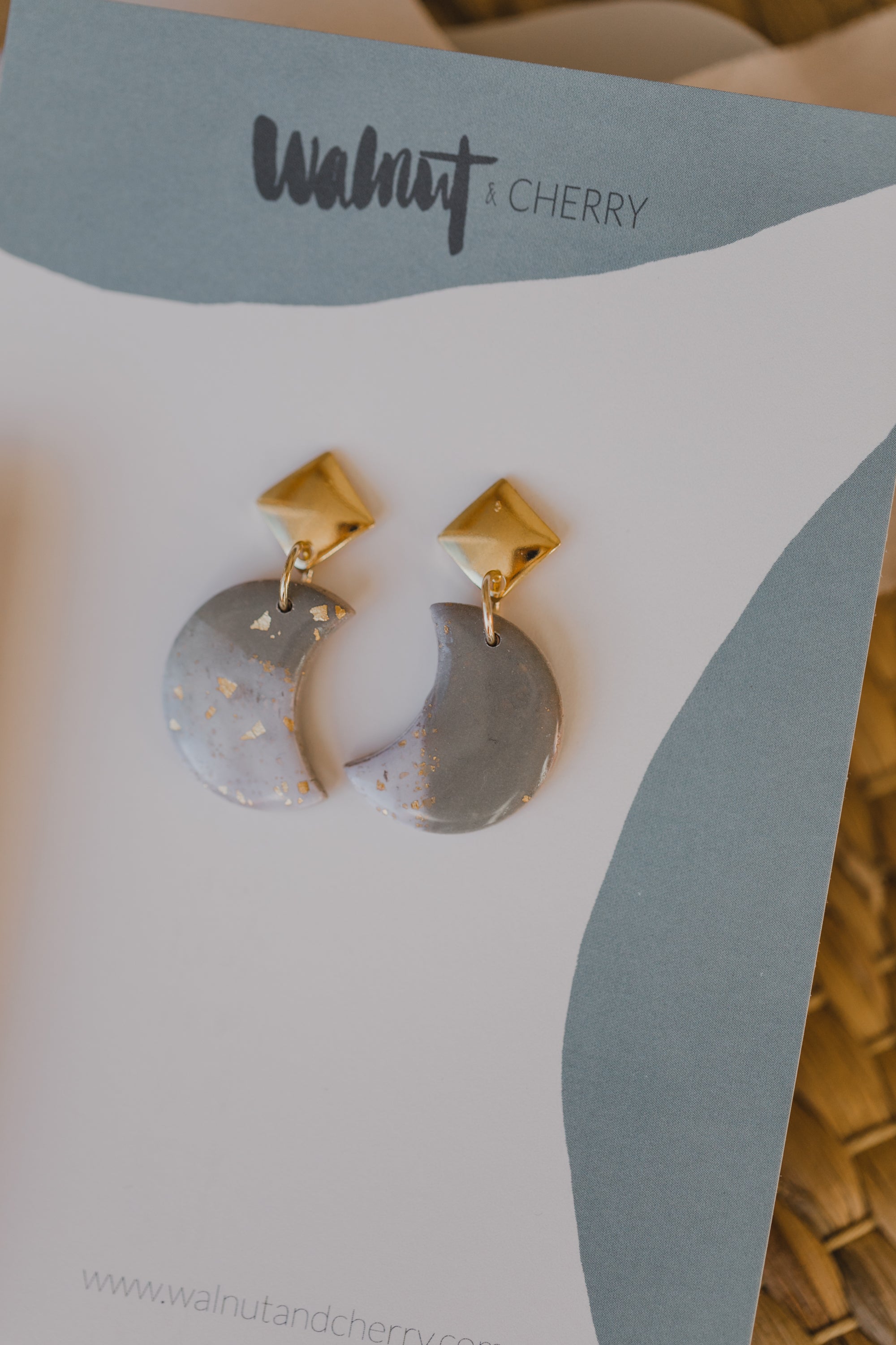 three-colored polymer clay earrings in ceramic look