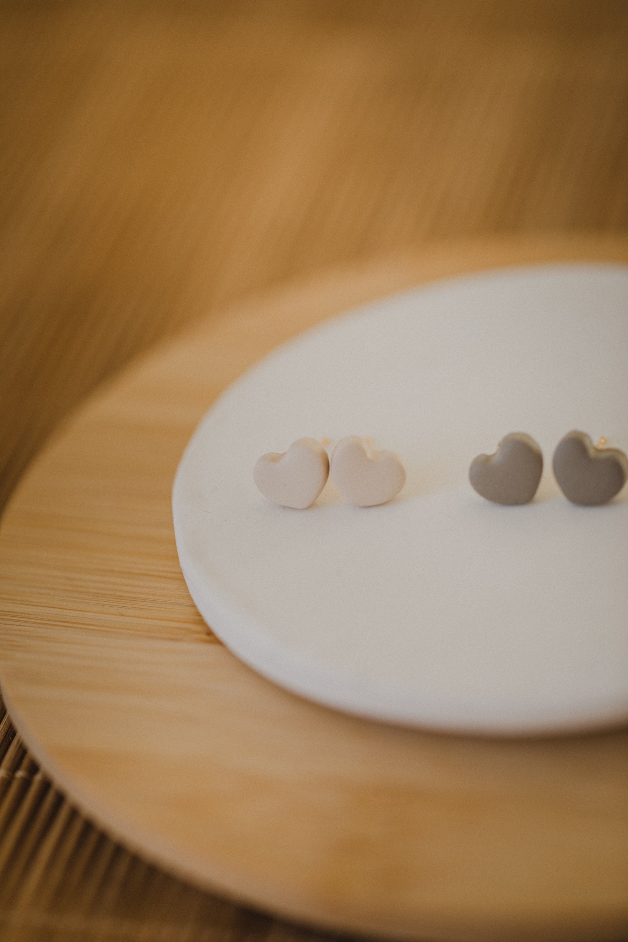 DENO - small heart earrings made of polymer clay