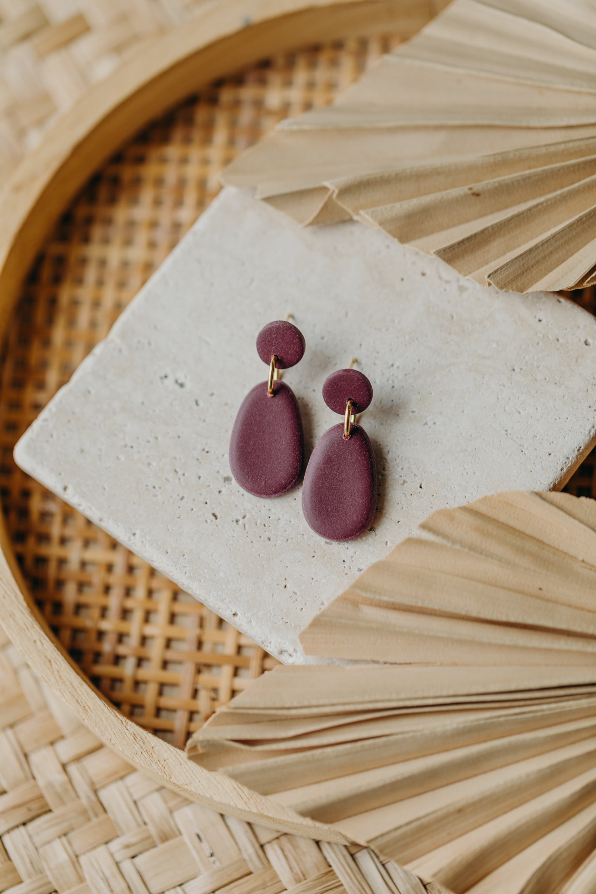 Polymer Clay Earring in Eucalyptus Green