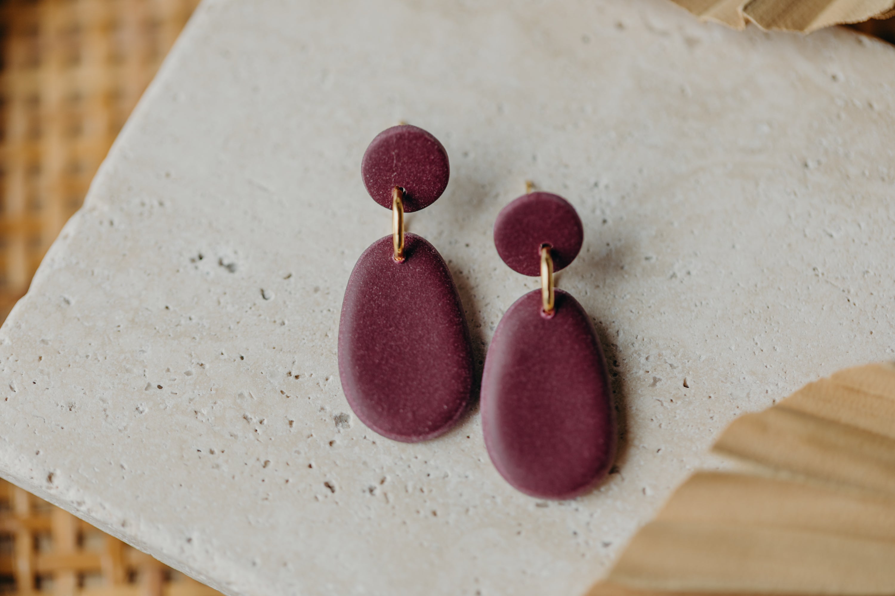 Polymer Clay Earring in Eucalyptus Green