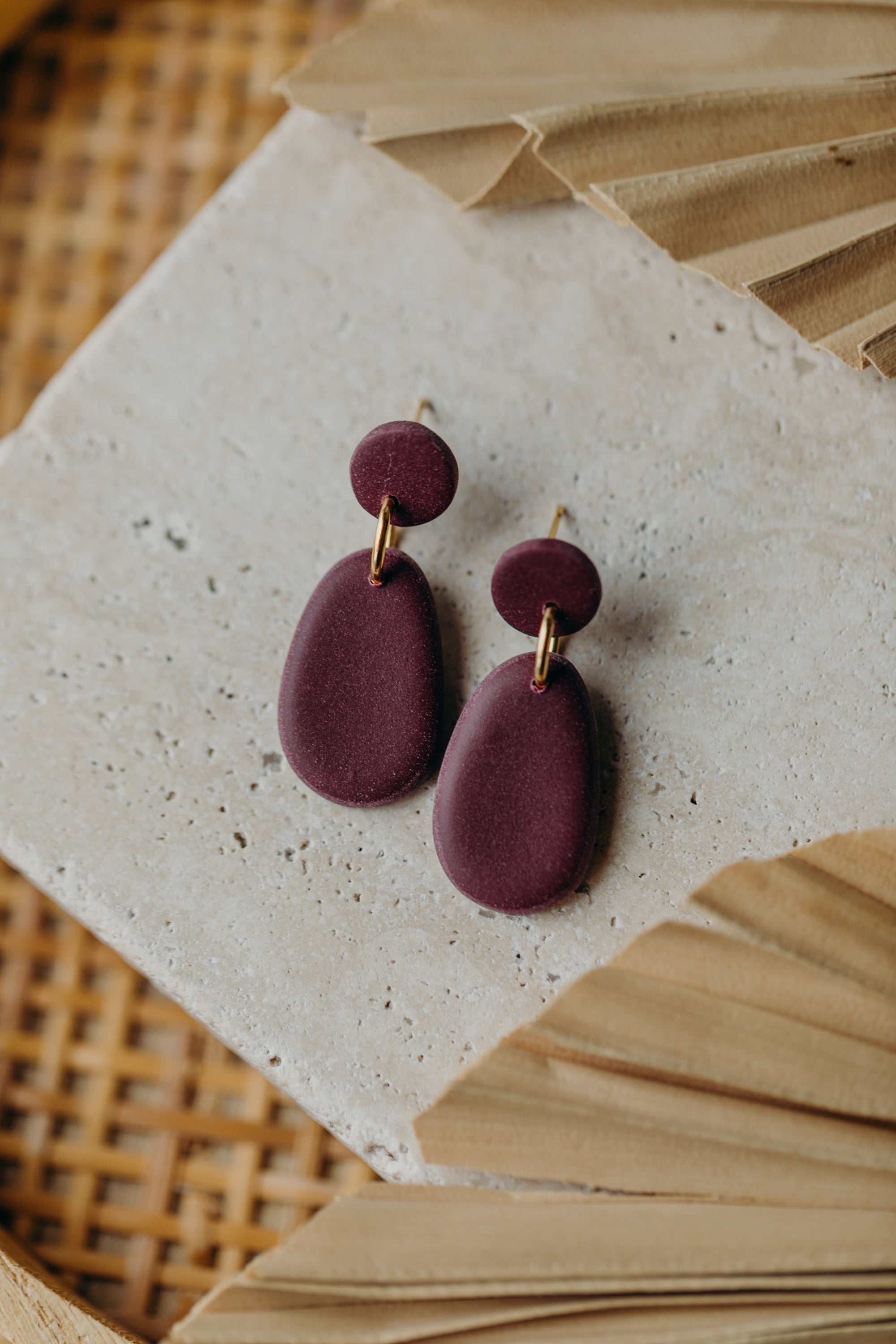 Polymer Clay Earring in Eucalyptus Green