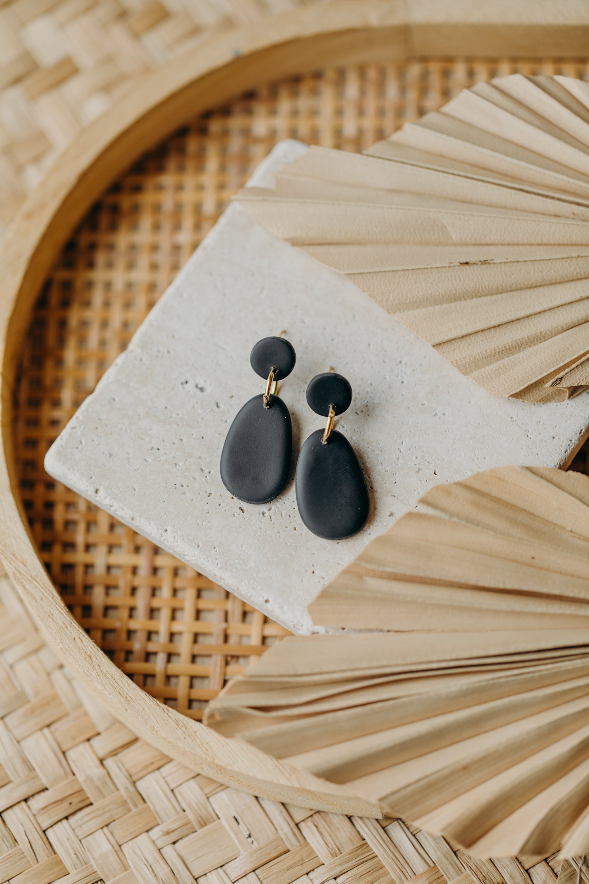 Polymer Clay Earring in Eucalyptus Green