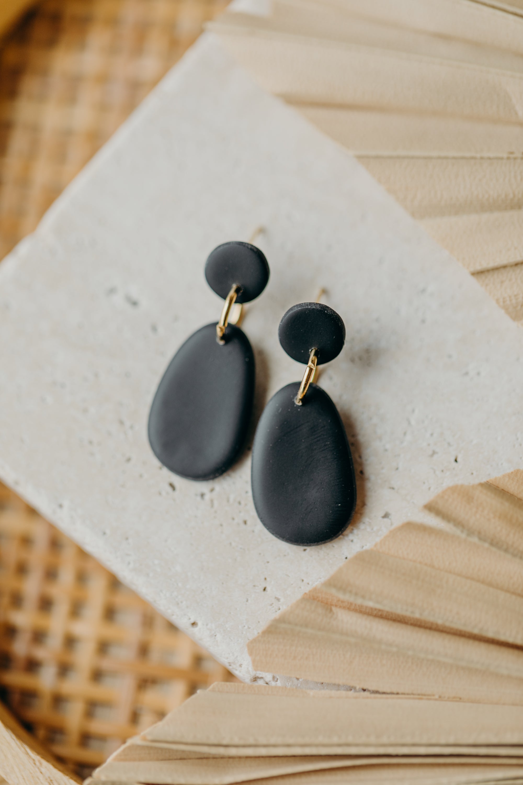 Polymer Clay Earring in Eucalyptus Green