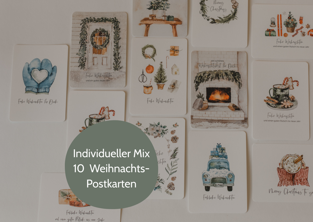 Mix & Match Weihnachtskarten – 10 Karten individuell wählen