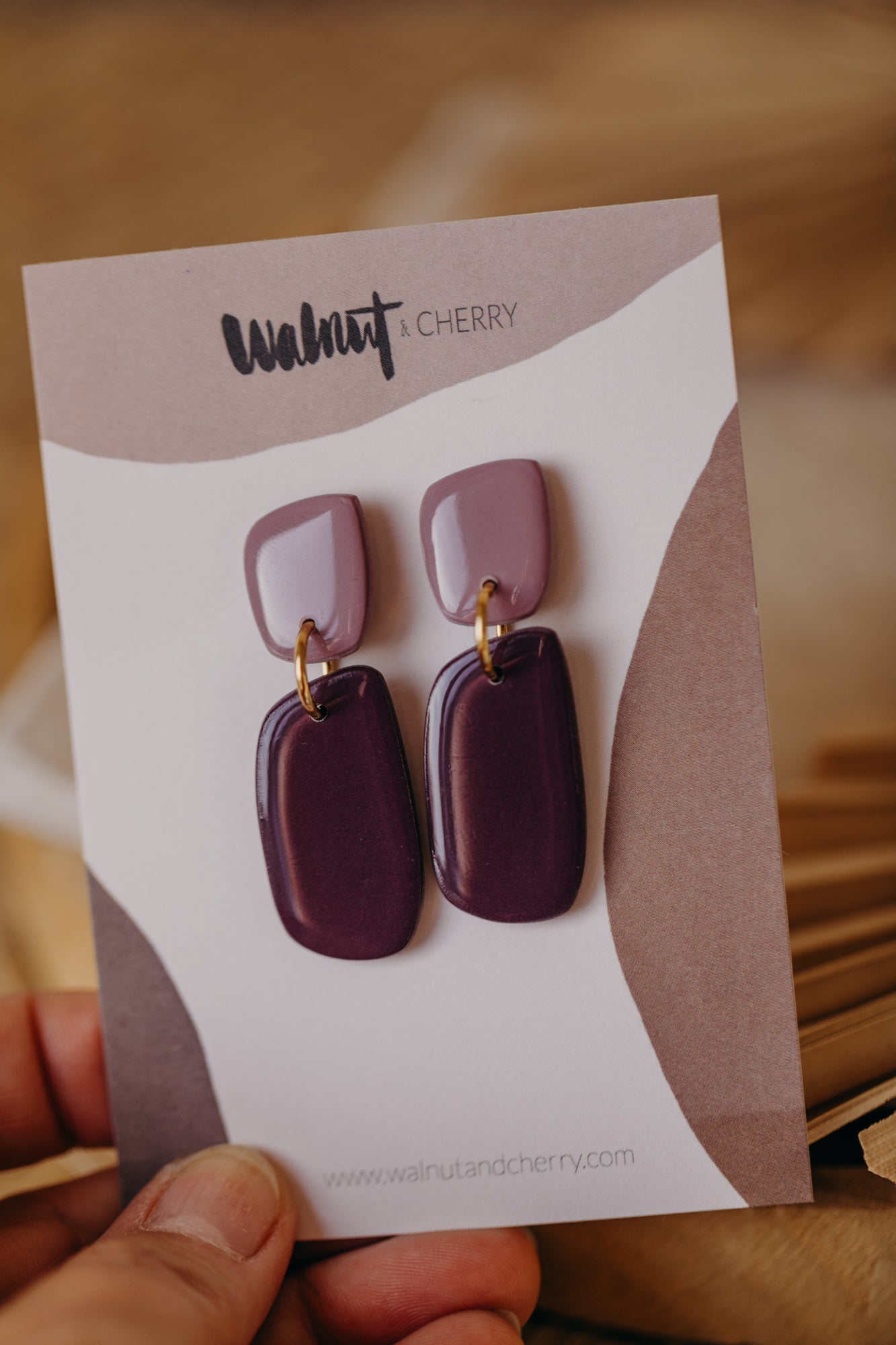 JETTA - zweifarbige glänzende Ohrringe aus Polymer Ton