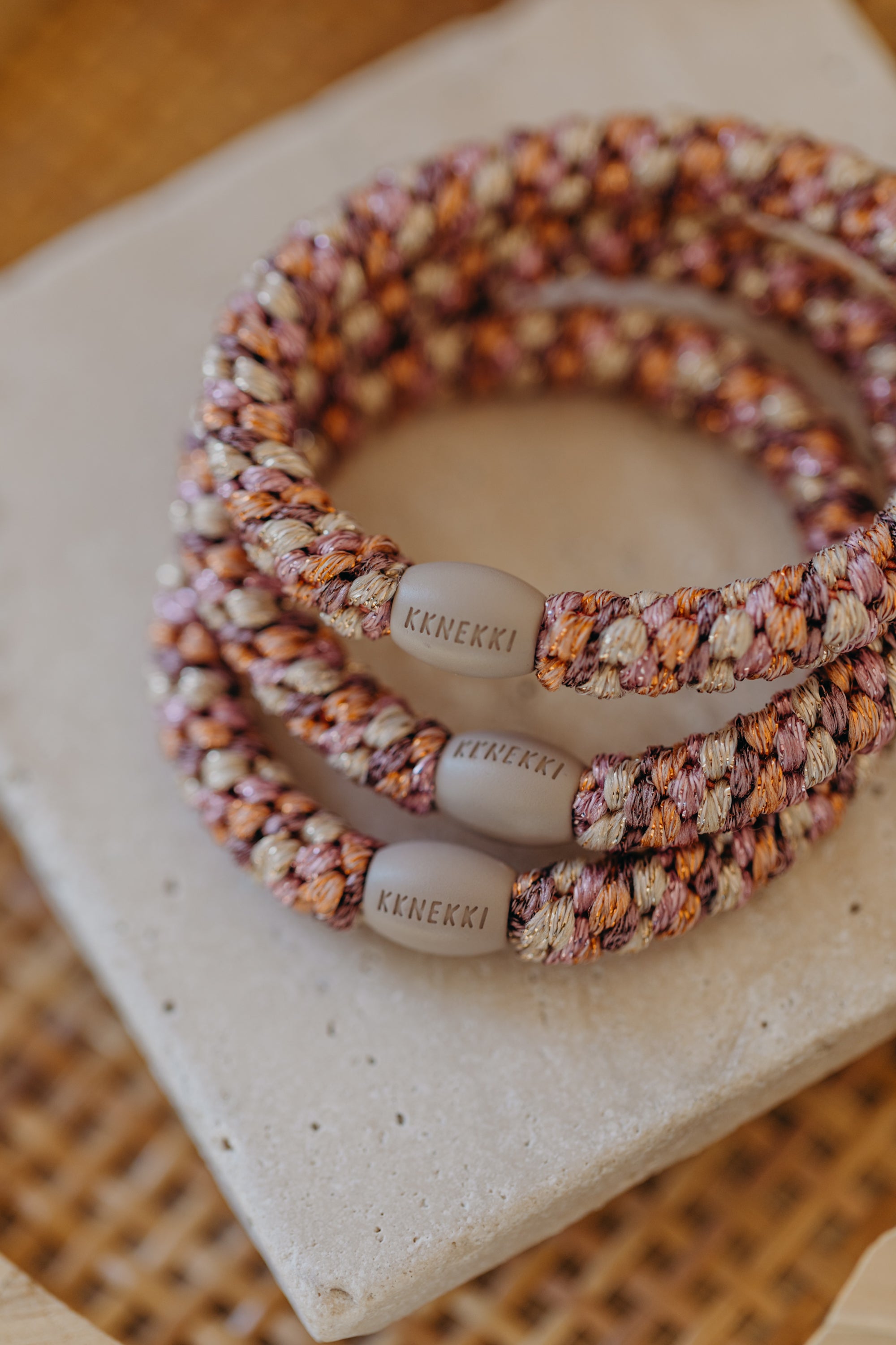 KKNEKKI Haargummi Mix Peach Pink Glitter