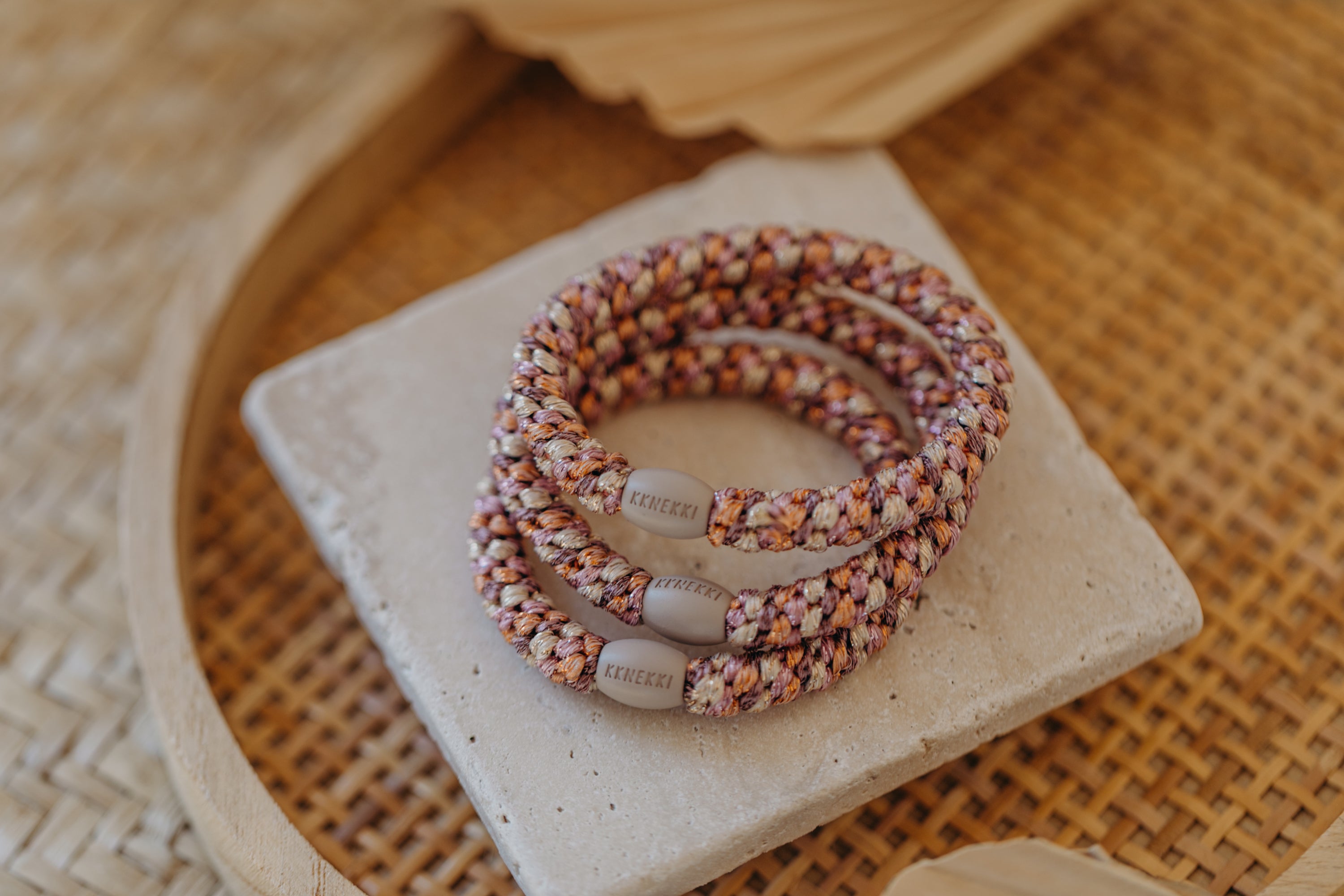 KKNEKKI Haargummi Mix Peach Pink Glitter