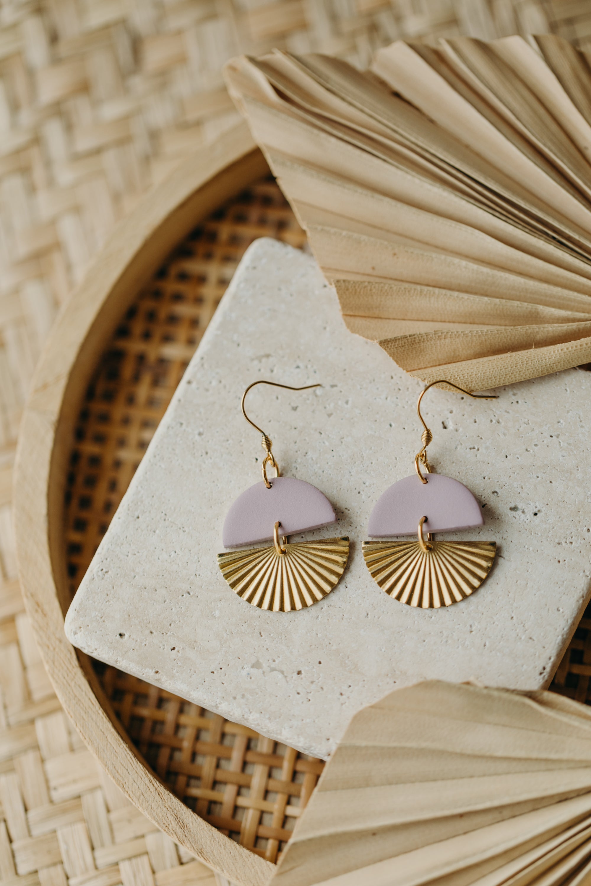 LILOU - Polymer Clay Earring in Eucalyptus Green