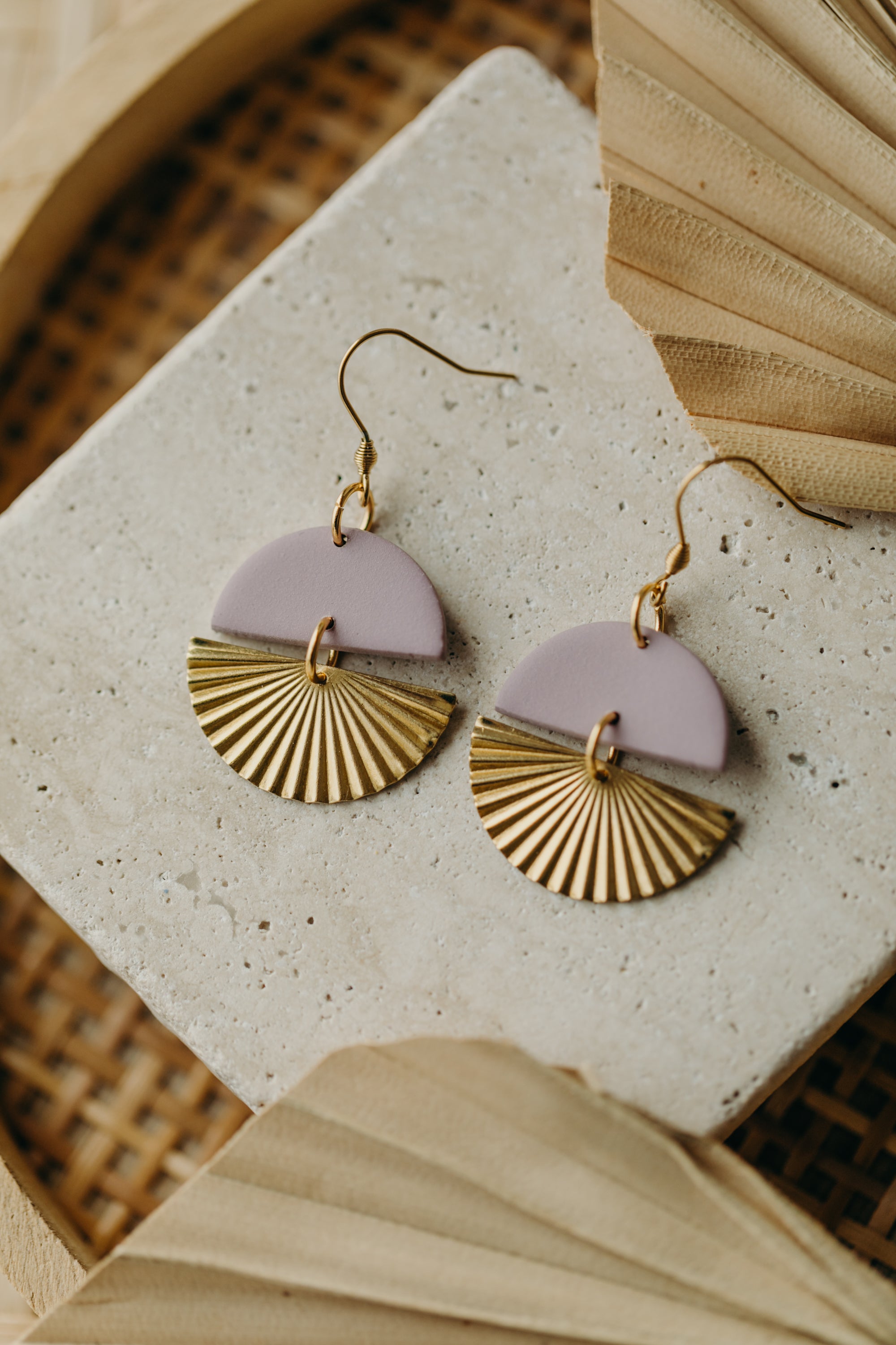 LILOU - Polymer Clay Earring in Eucalyptus Green