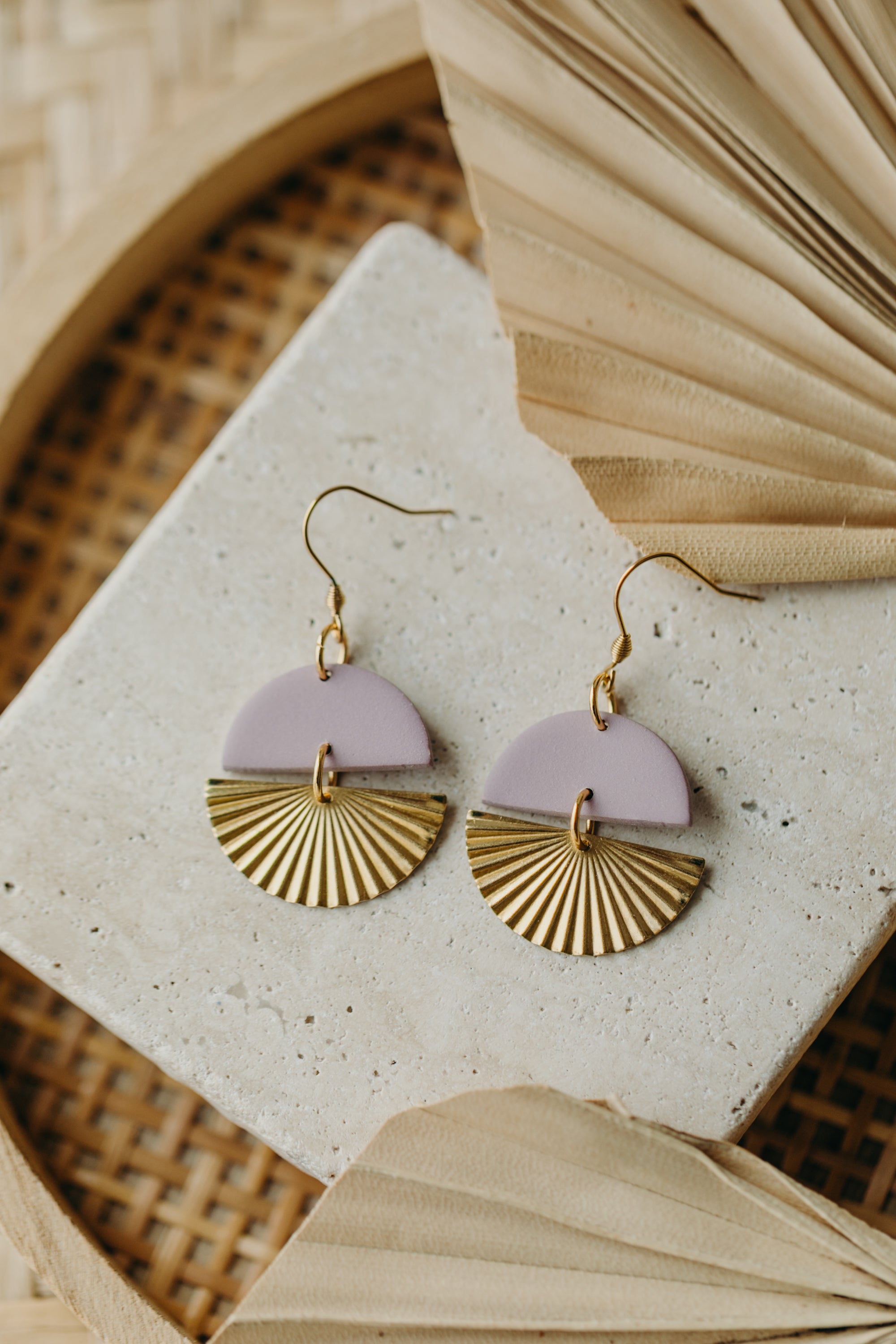 LILOU - Polymer Clay Earring in Eucalyptus Green