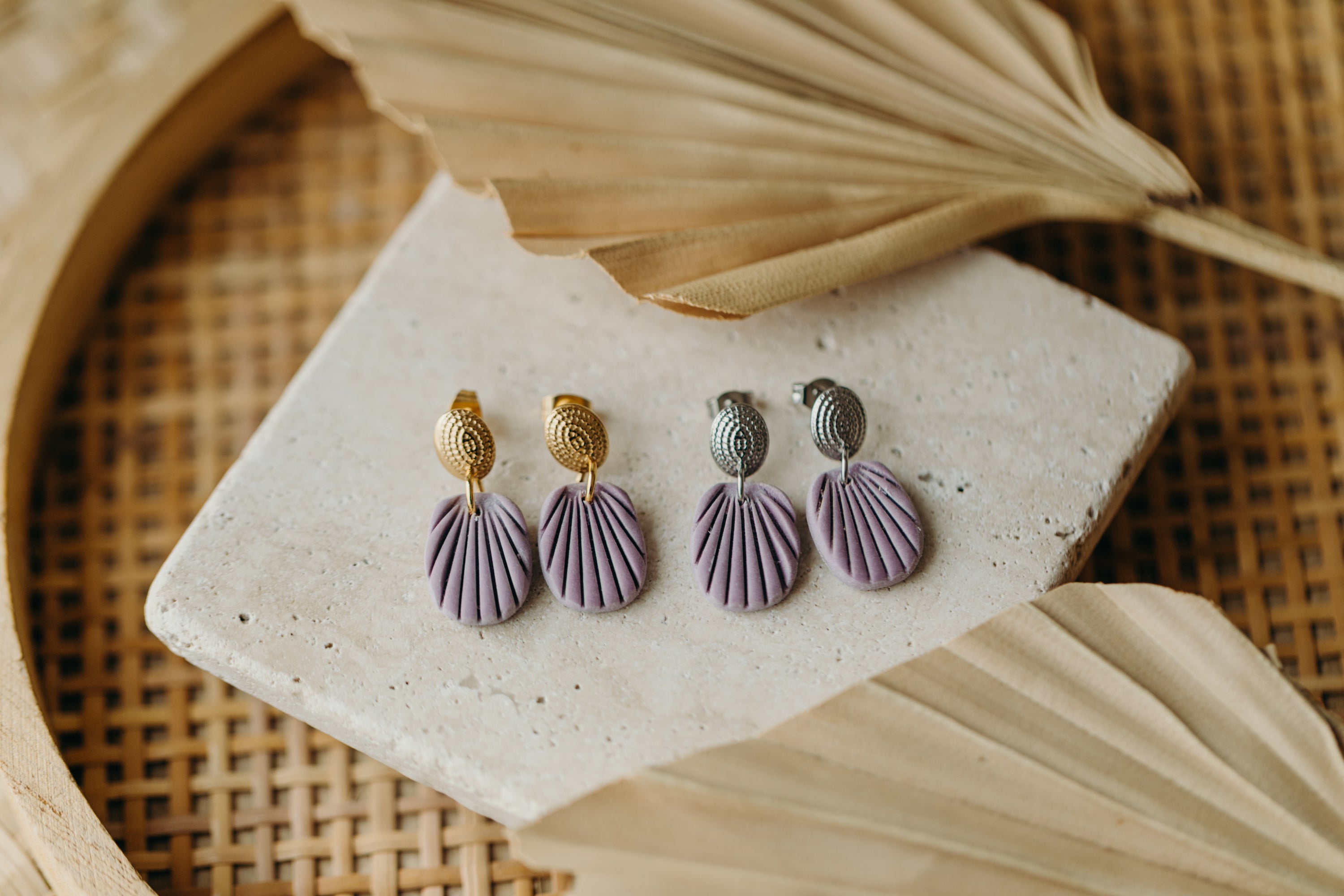 Polymer Clay Earring in Eucalyptus Green