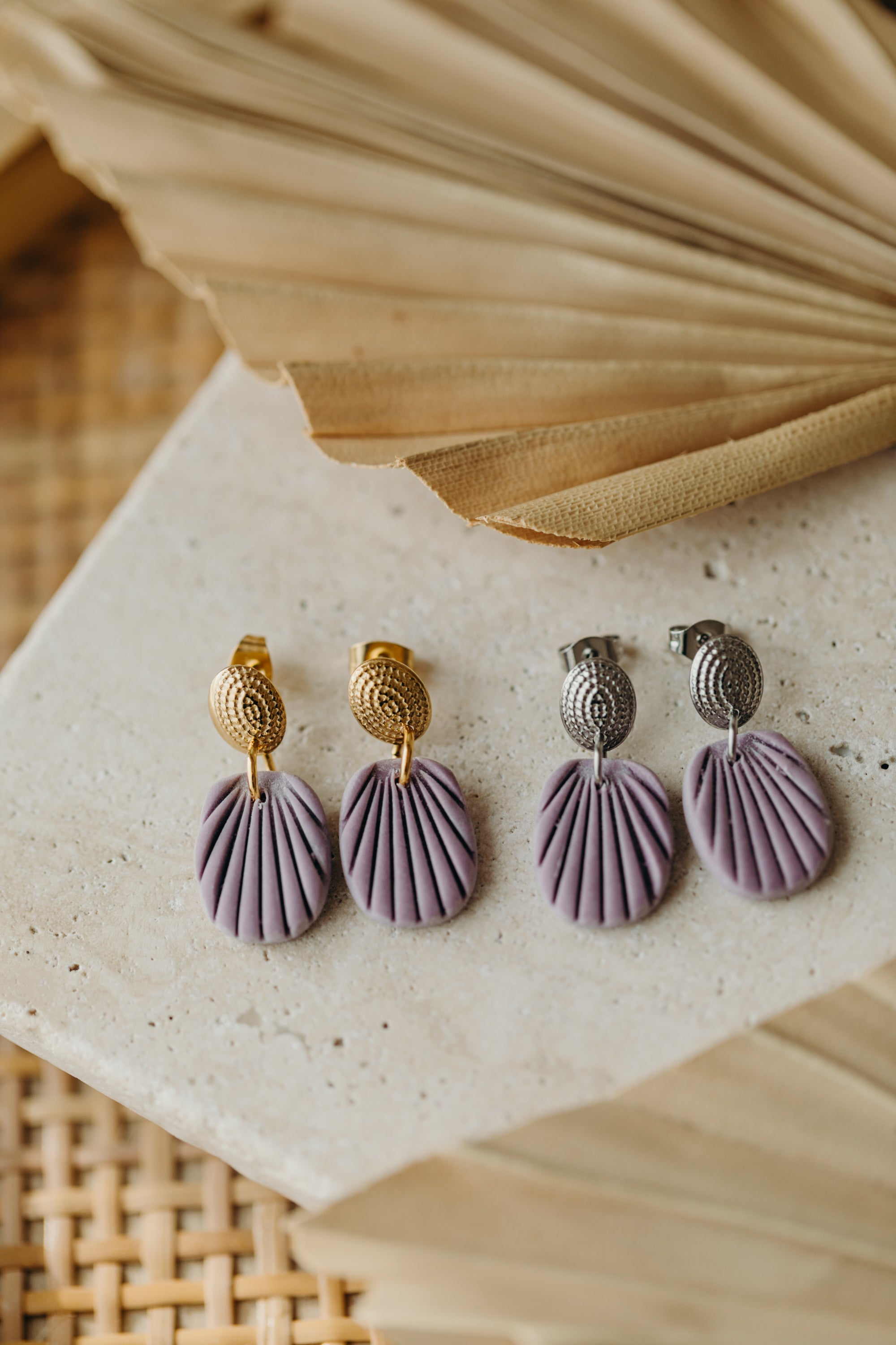 Polymer Clay Earring in Eucalyptus Green