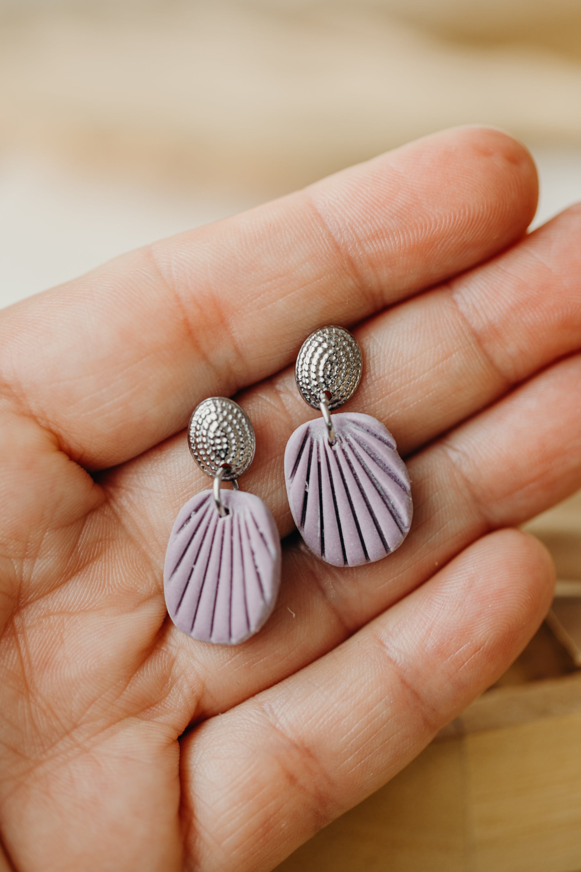 Polymer Clay Earring in Eucalyptus Green