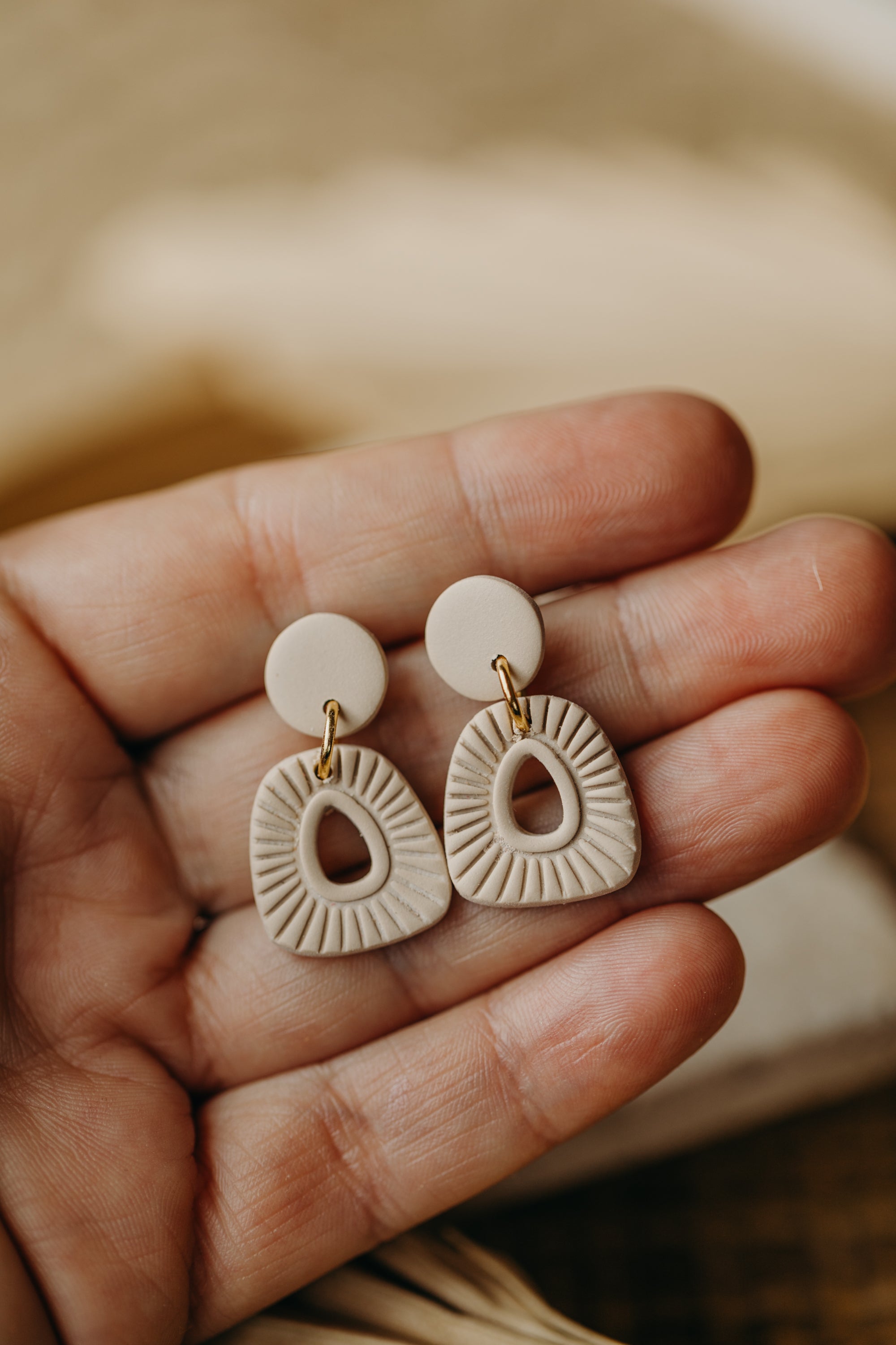 Polymer Clay Earring in Eucalyptus Green