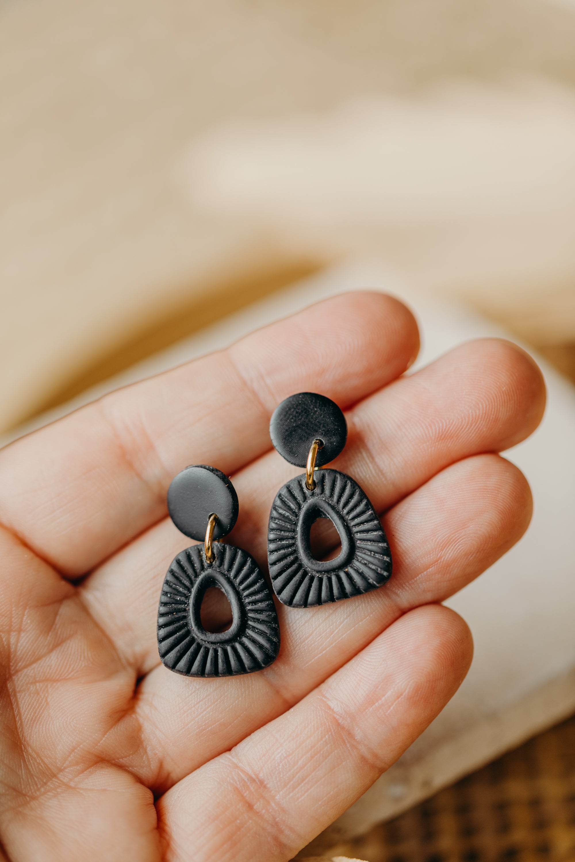 Polymer Clay Earring in Eucalyptus Green