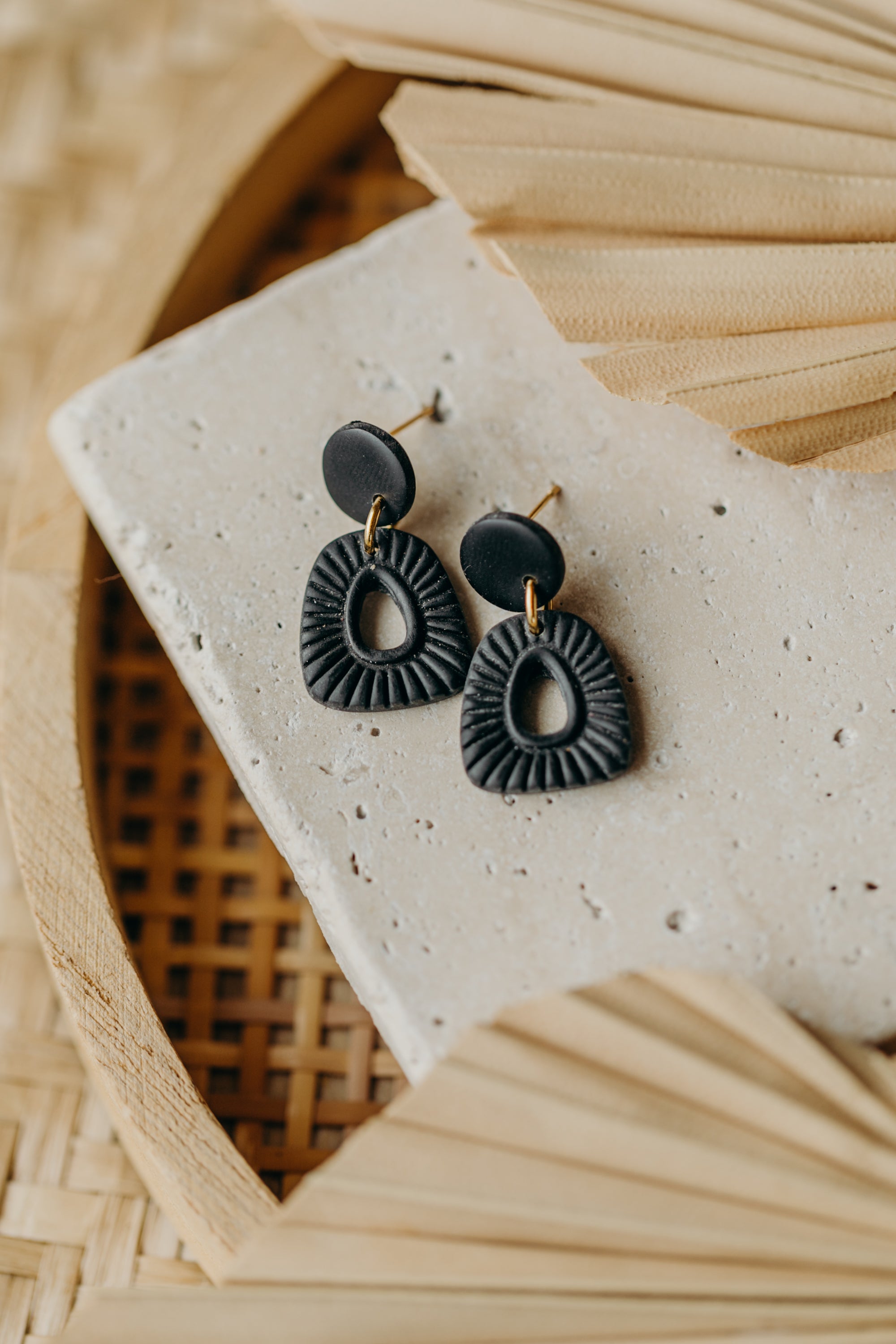 Polymer Clay Earring in Eucalyptus Green