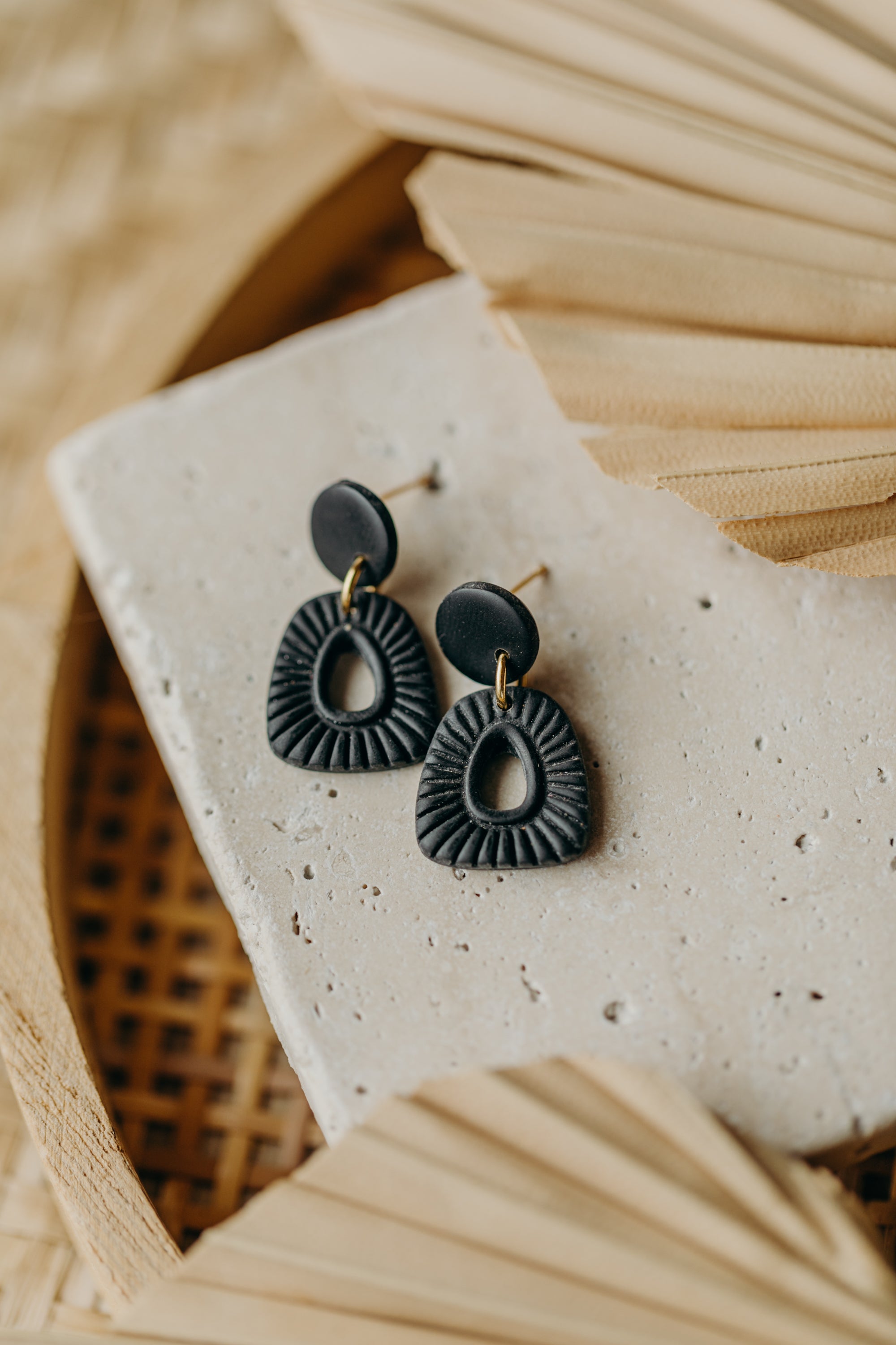 Polymer Clay Earring in Eucalyptus Green