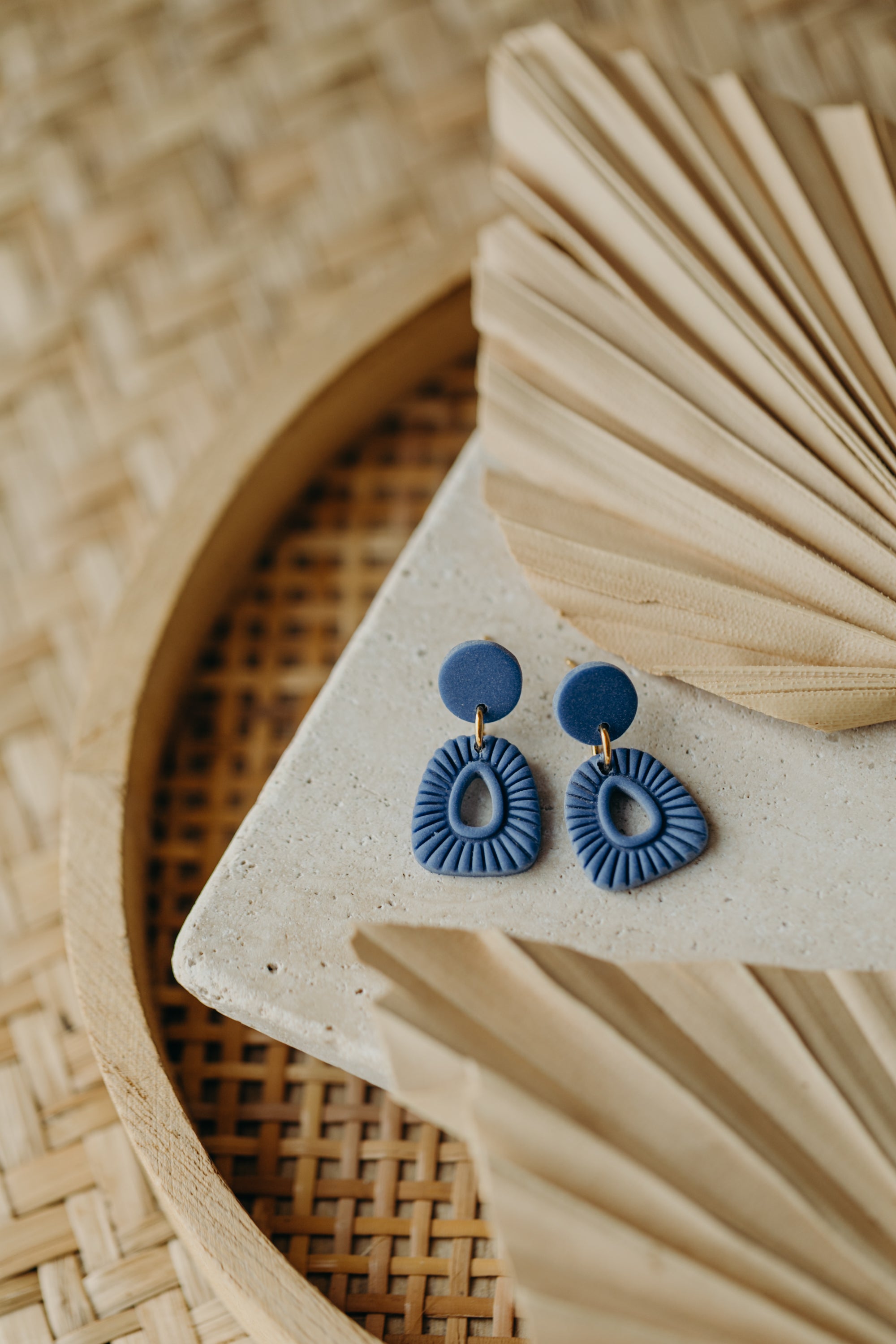 Polymer Clay Earring in Eucalyptus Green