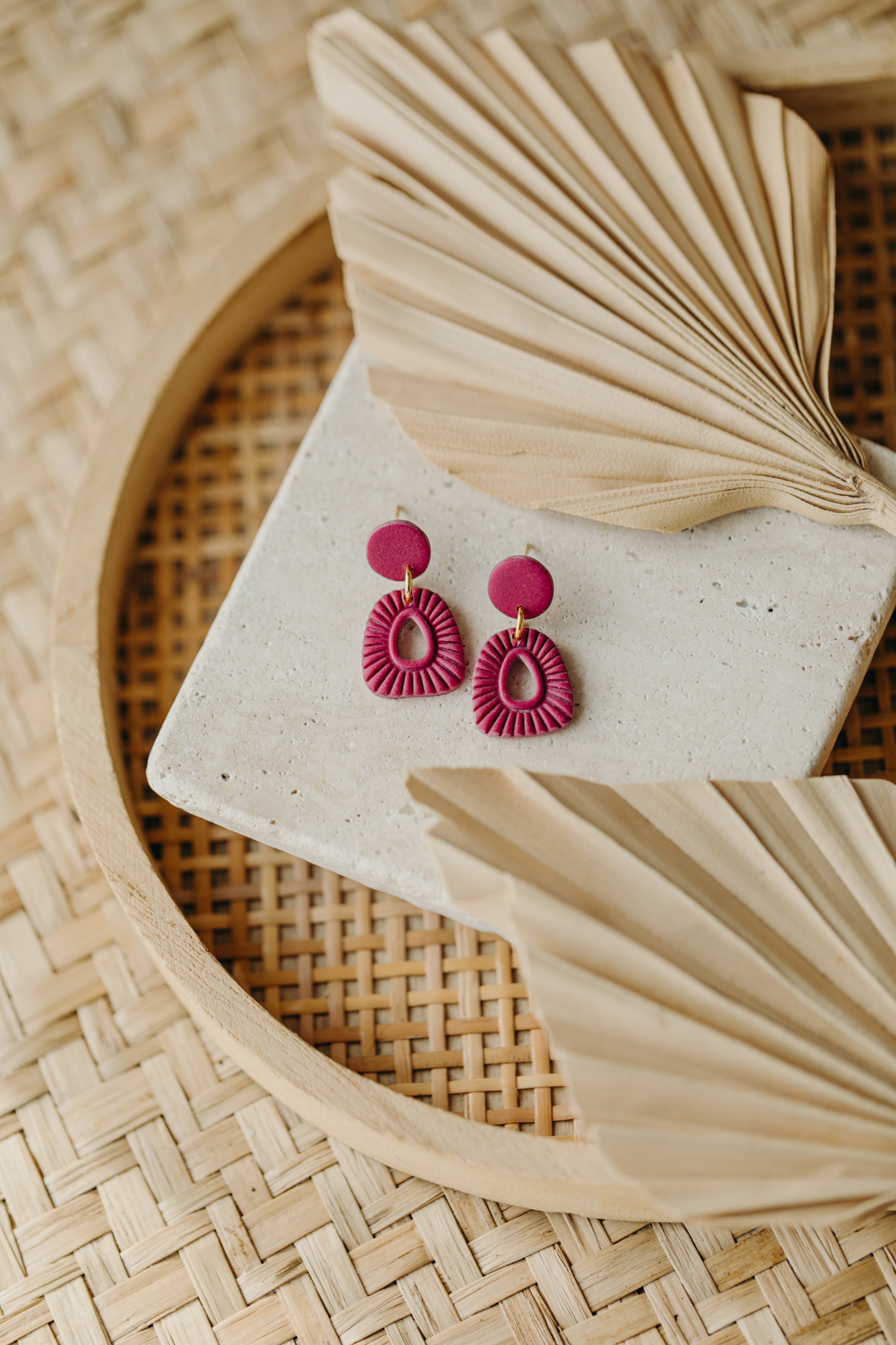 Polymer Clay Earring in Eucalyptus Green