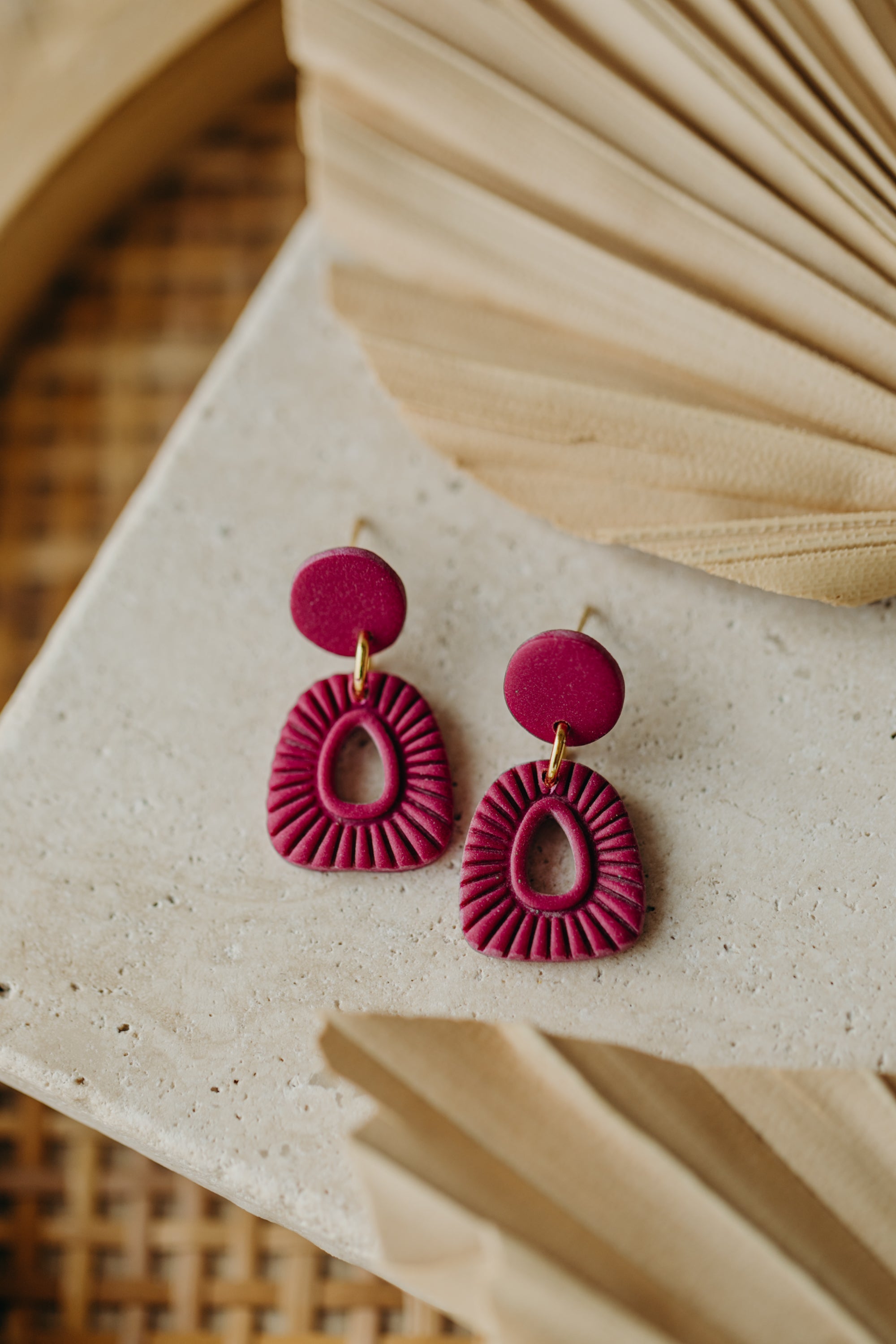 Polymer Clay Earring in Eucalyptus Green