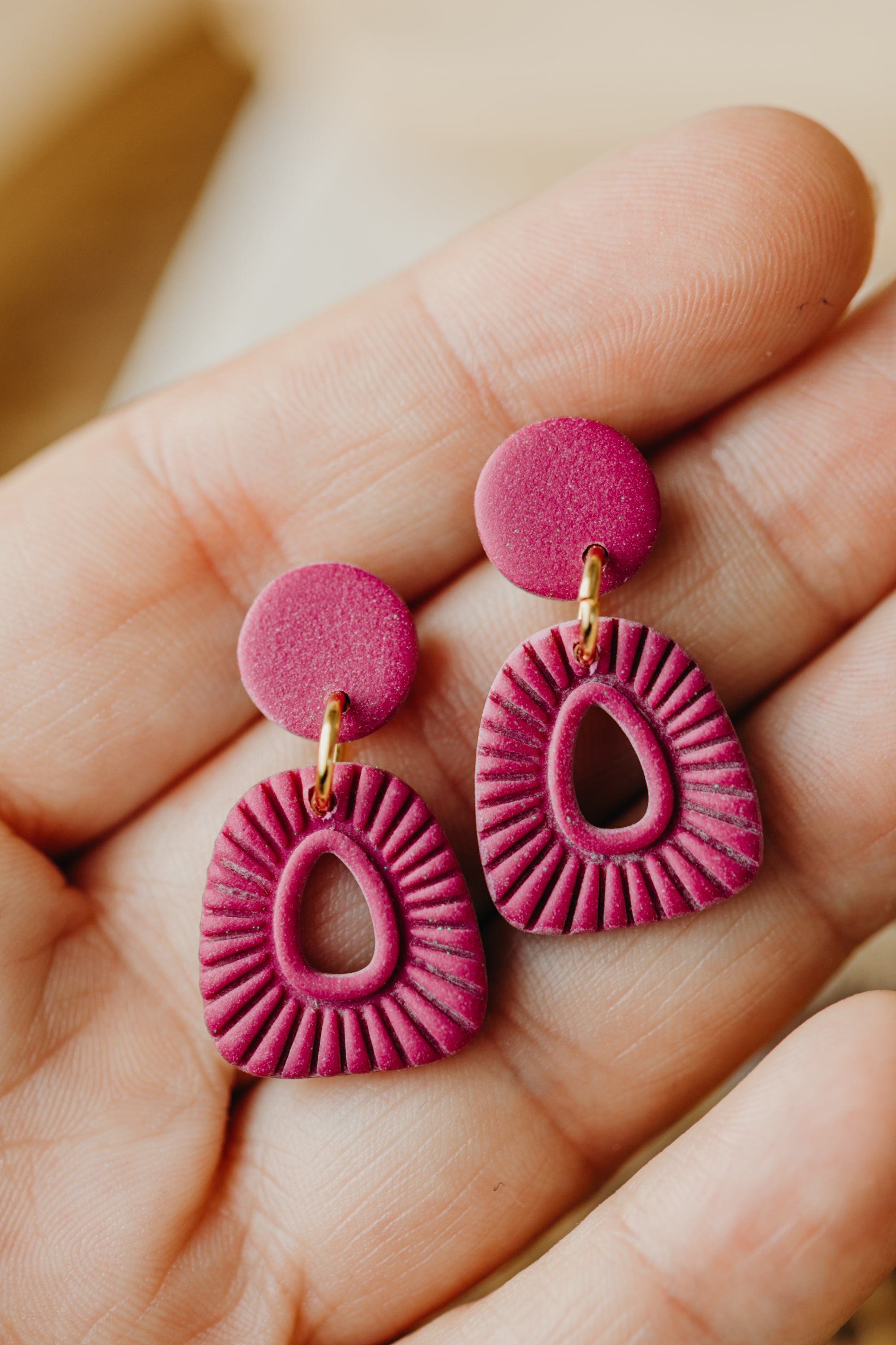 Polymer Clay Earring in Eucalyptus Green