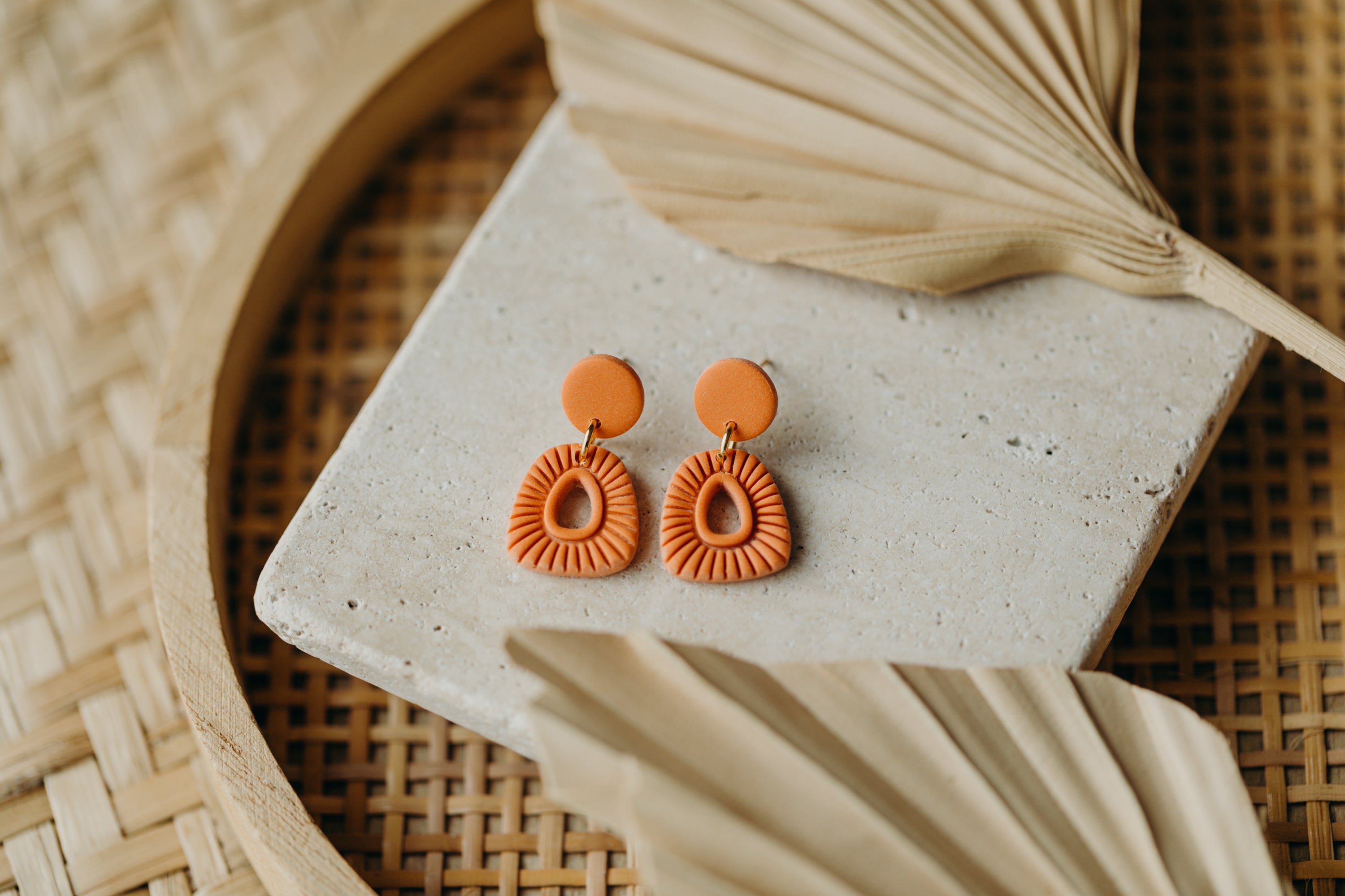 Polymer Clay Earring in Eucalyptus Green