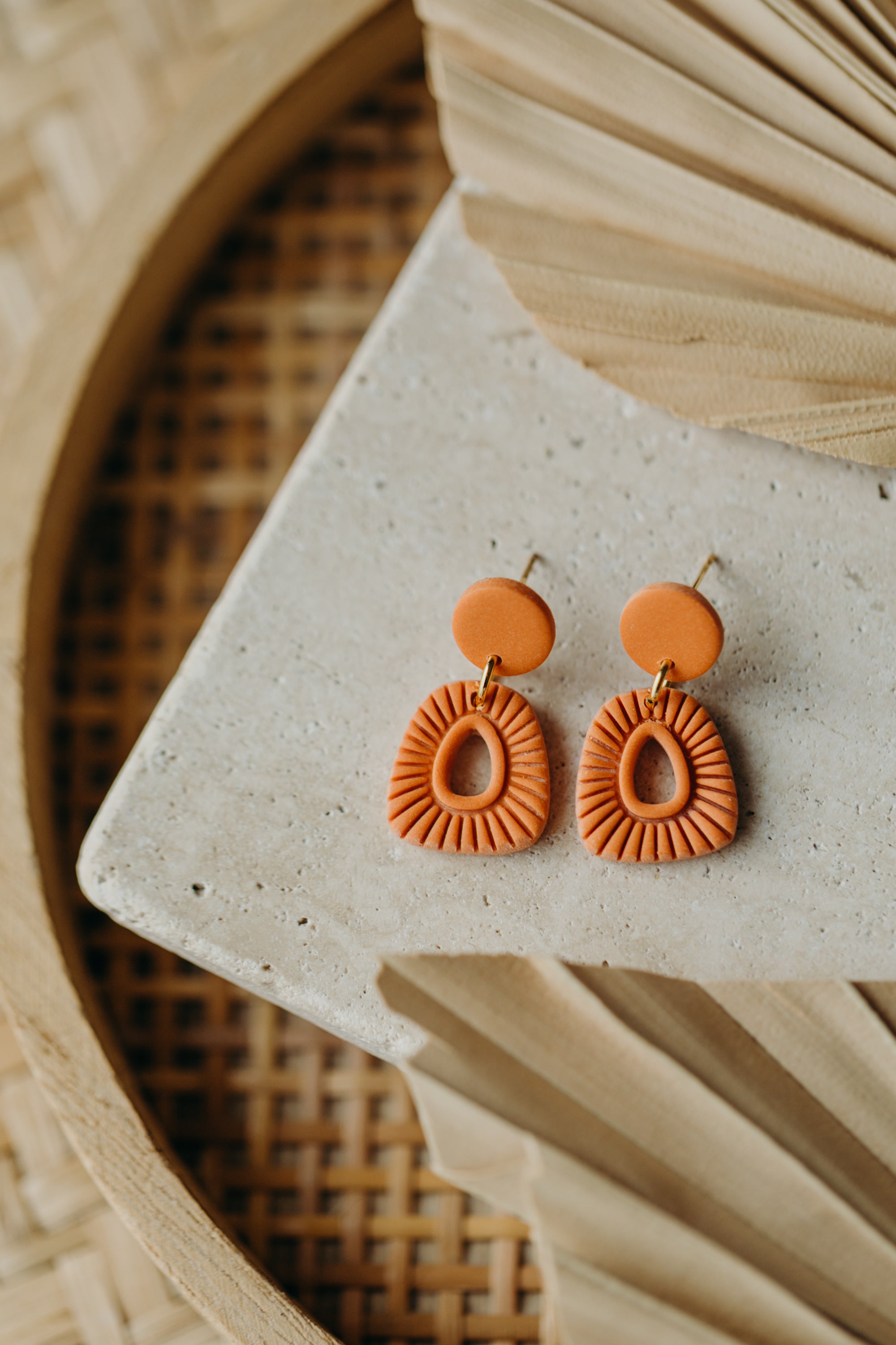 Polymer Clay Earring in Eucalyptus Green