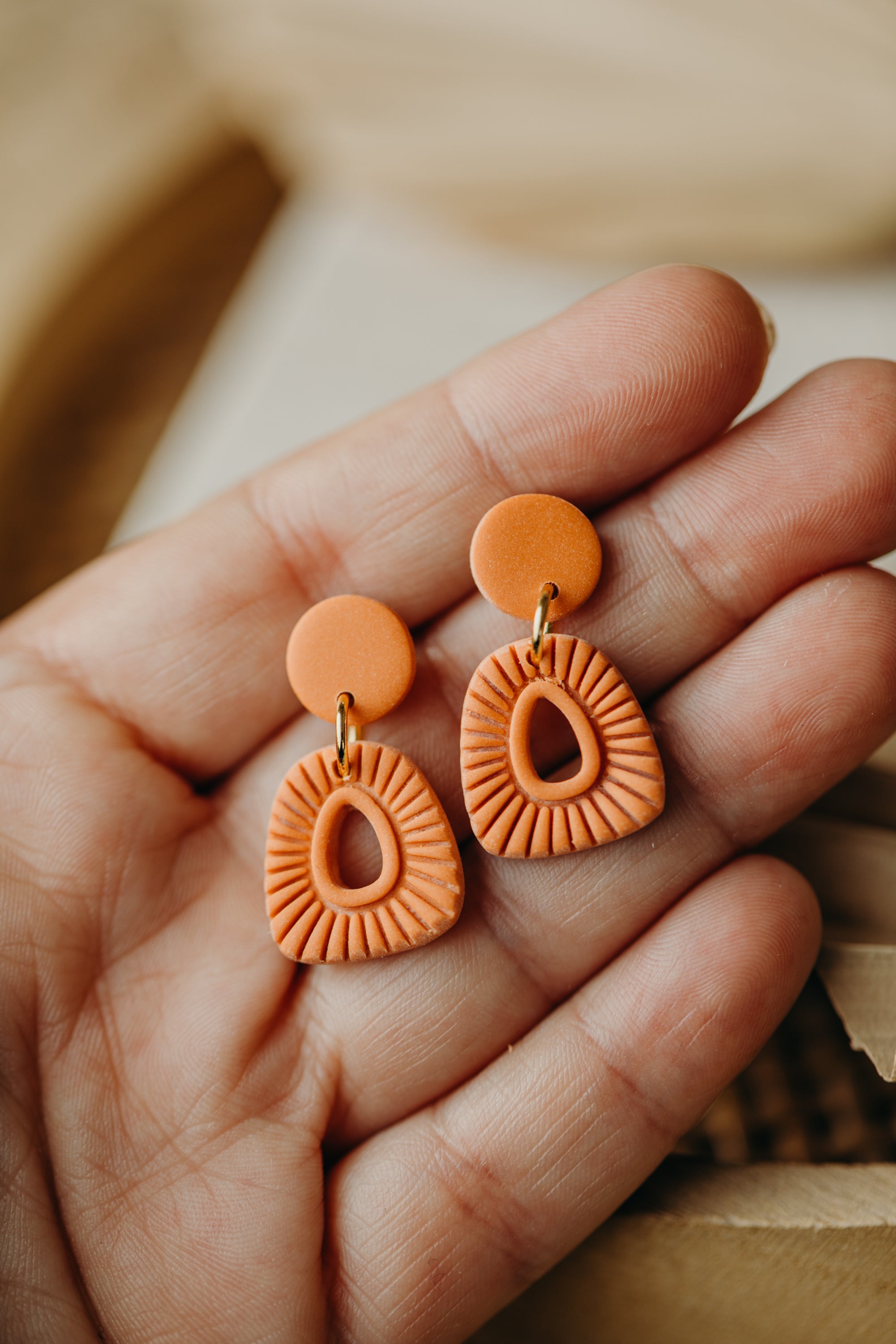 Polymer Clay Earring in Eucalyptus Green