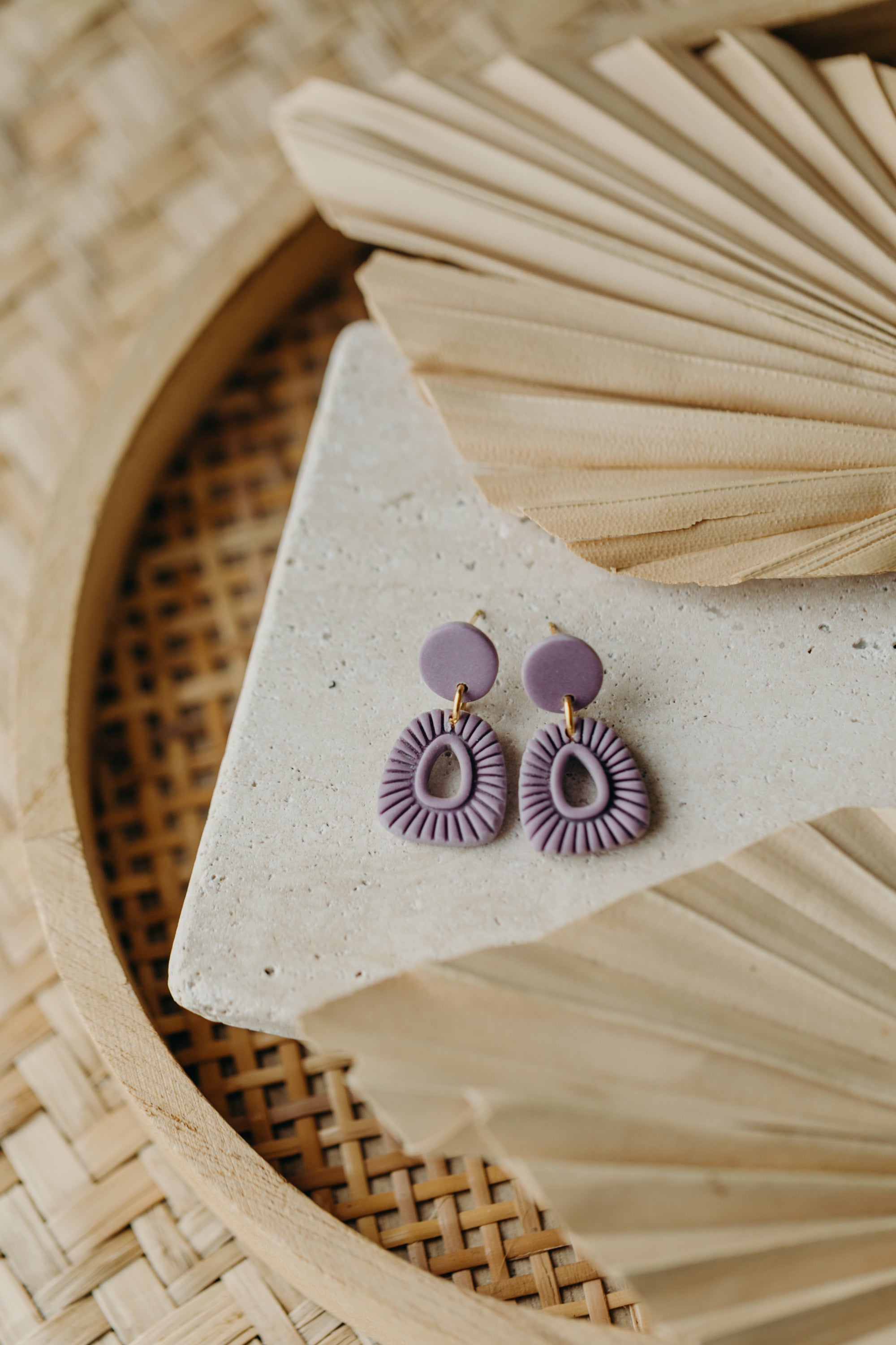 Polymer Clay Earring in Eucalyptus Green