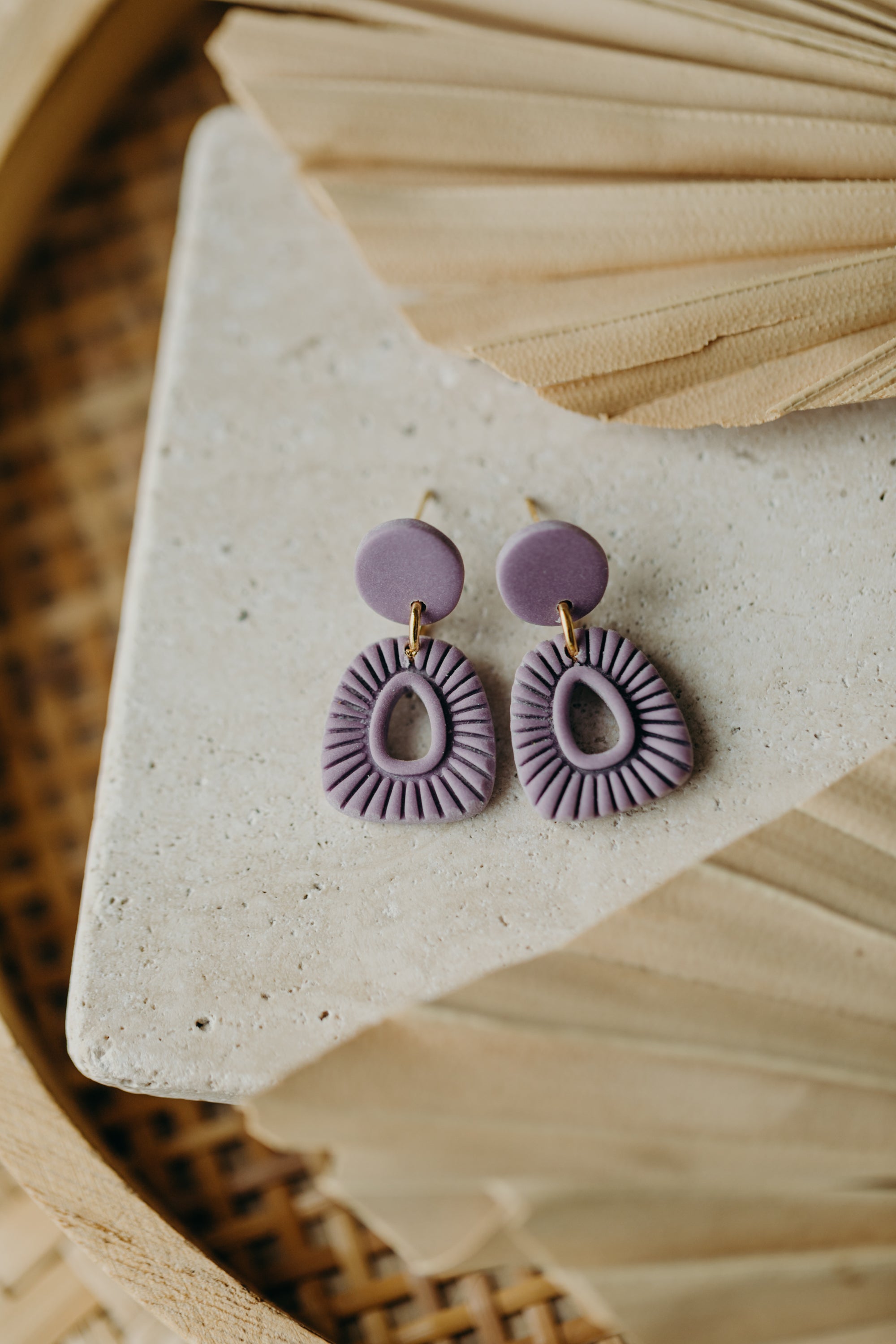 Polymer Clay Earring in Eucalyptus Green