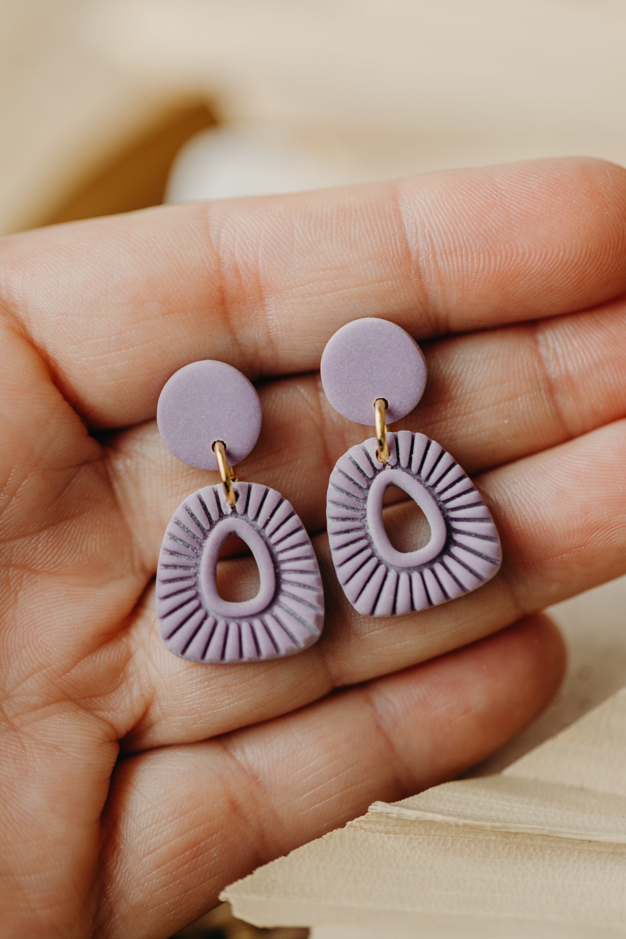 Polymer Clay Earring in Eucalyptus Green