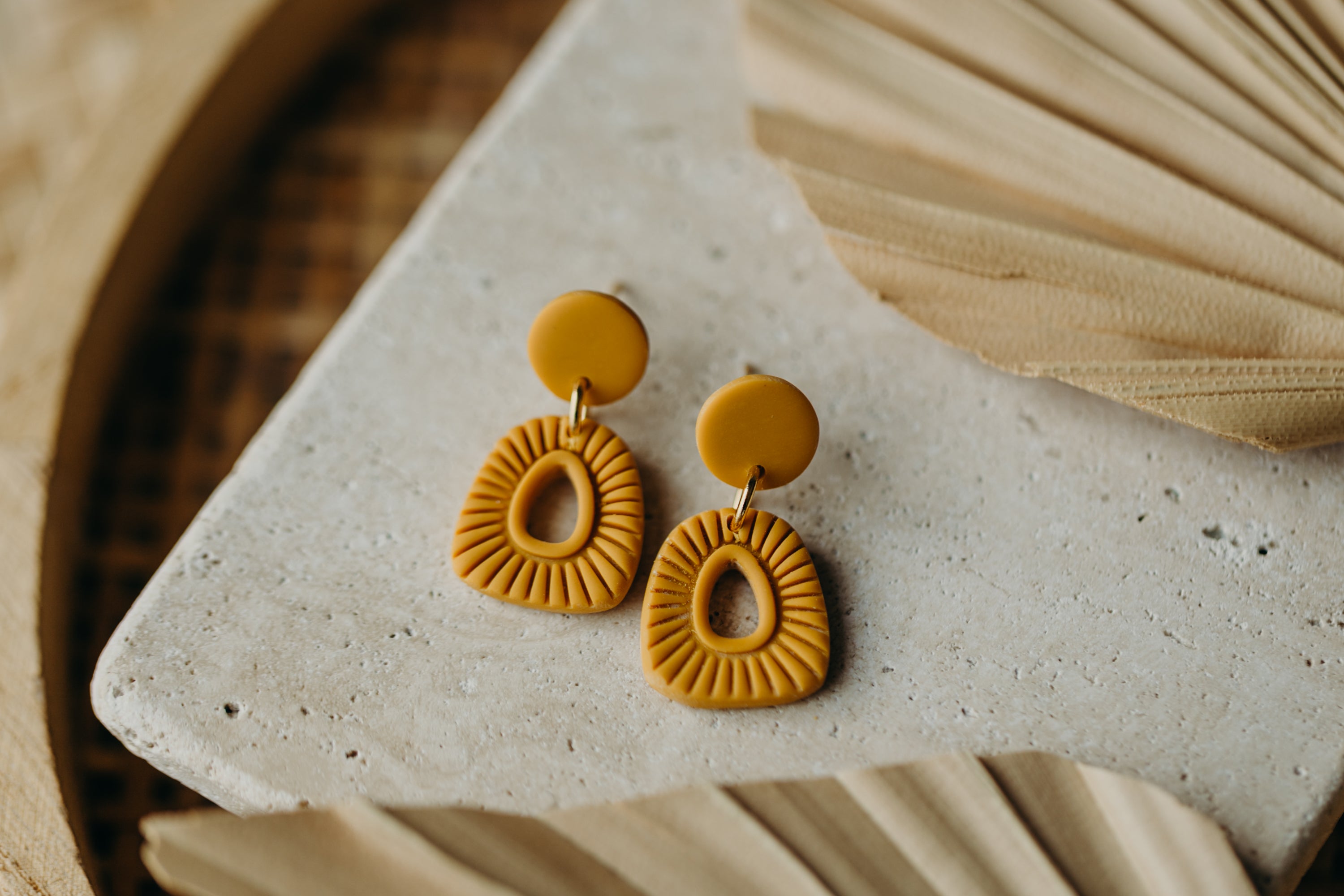 Polymer Clay Earring in Eucalyptus Green