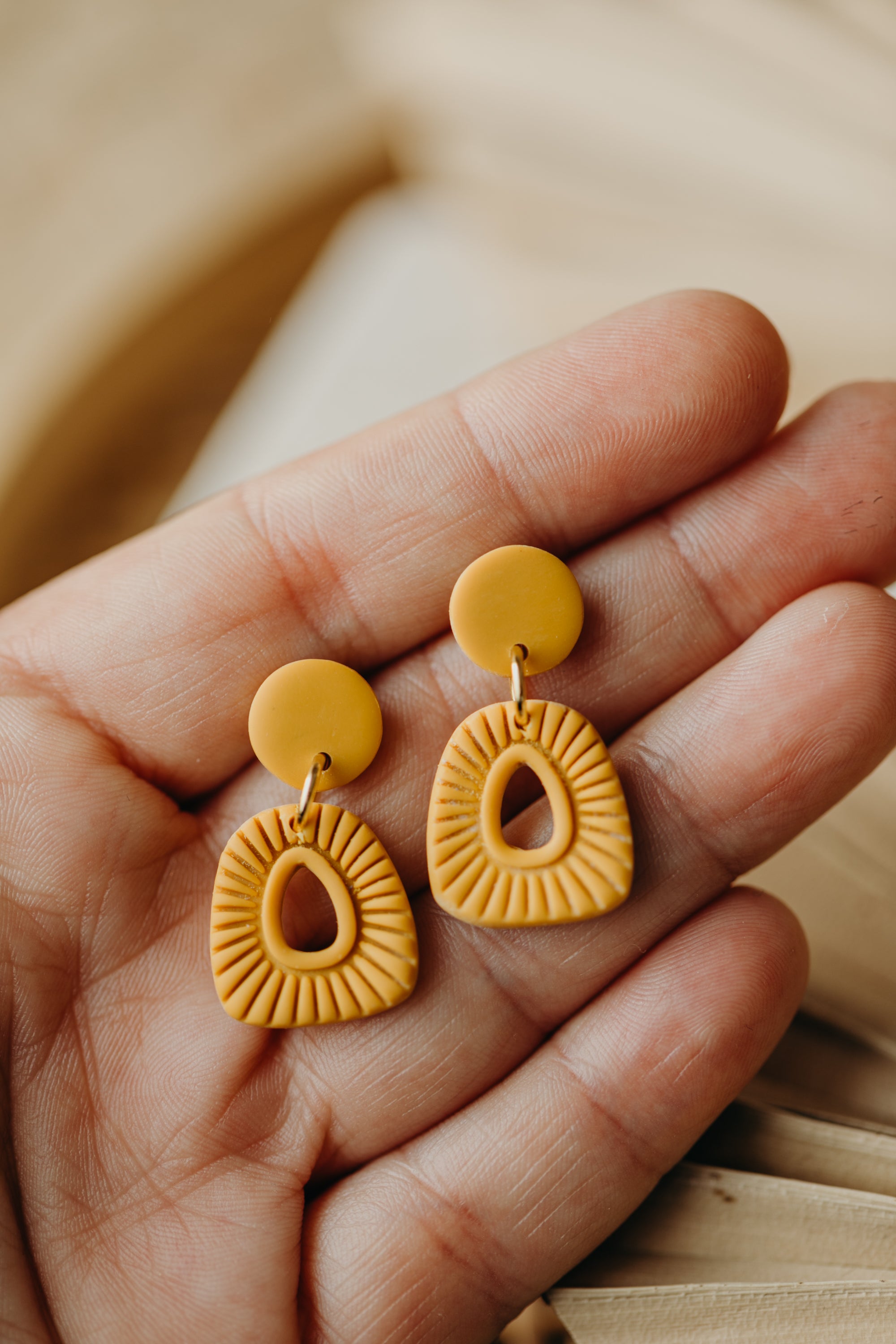 Polymer Clay Earring in Eucalyptus Green