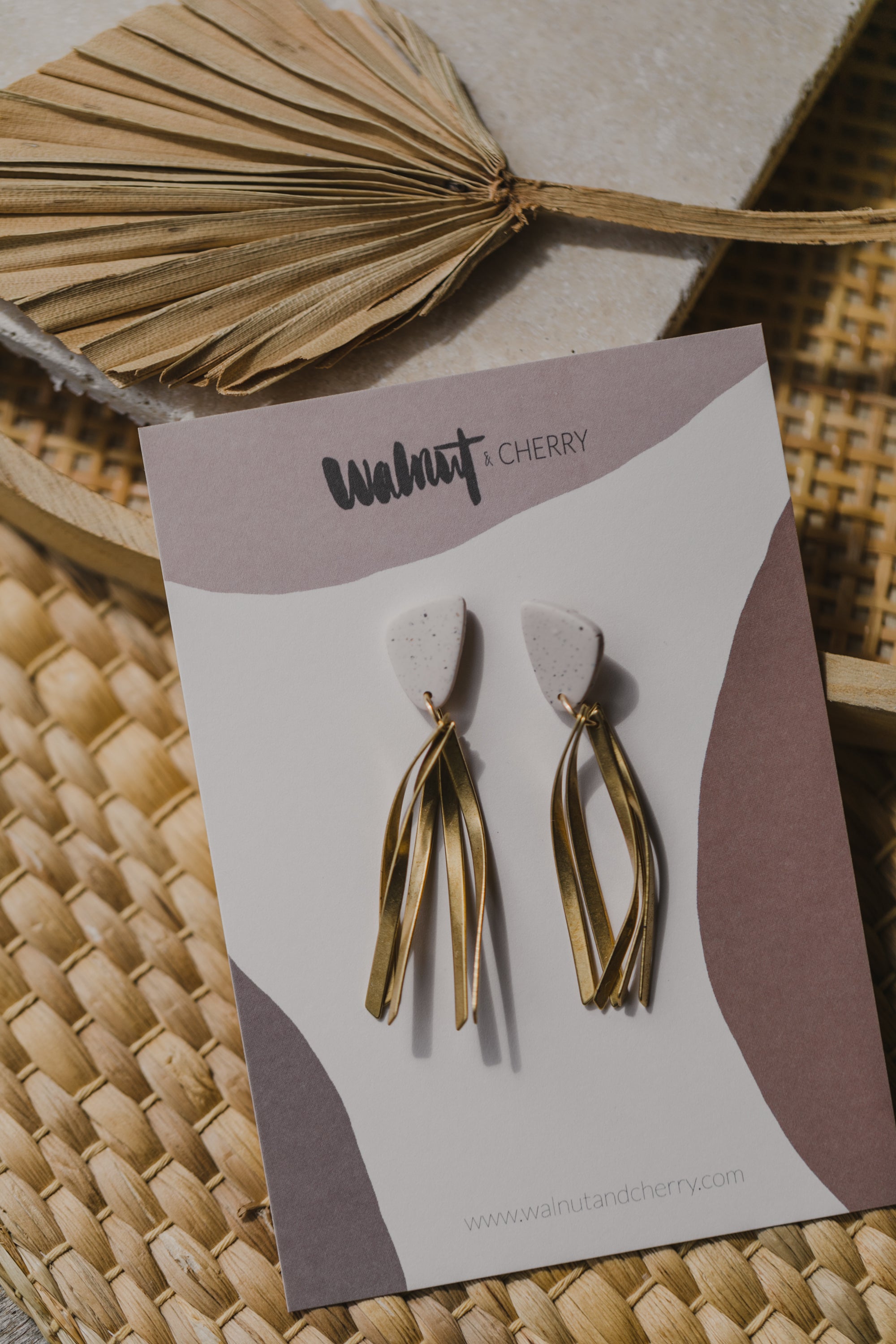 fringe earrings with polymer clay earrings