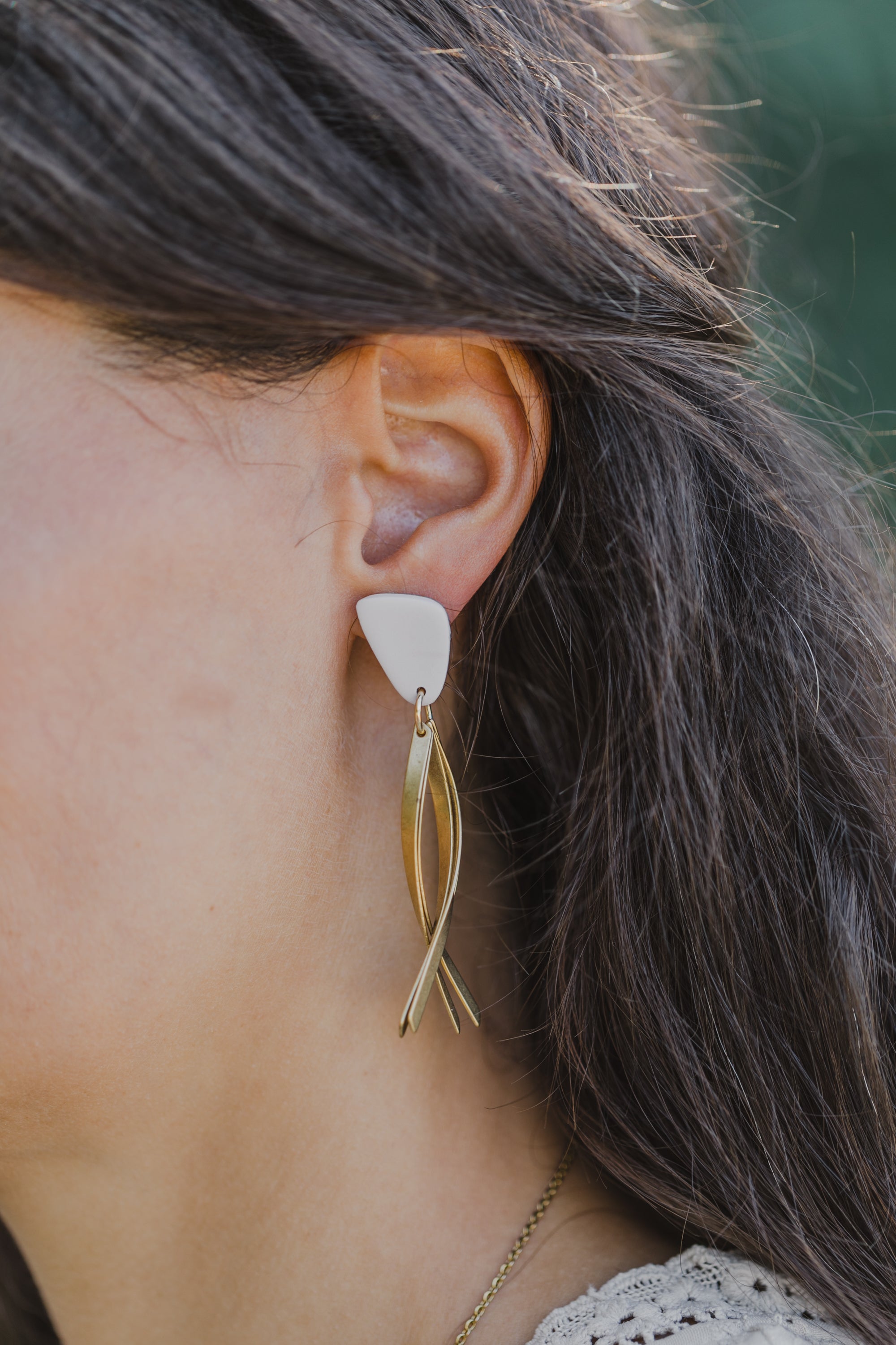 fringe earrings with polymer clay earrings