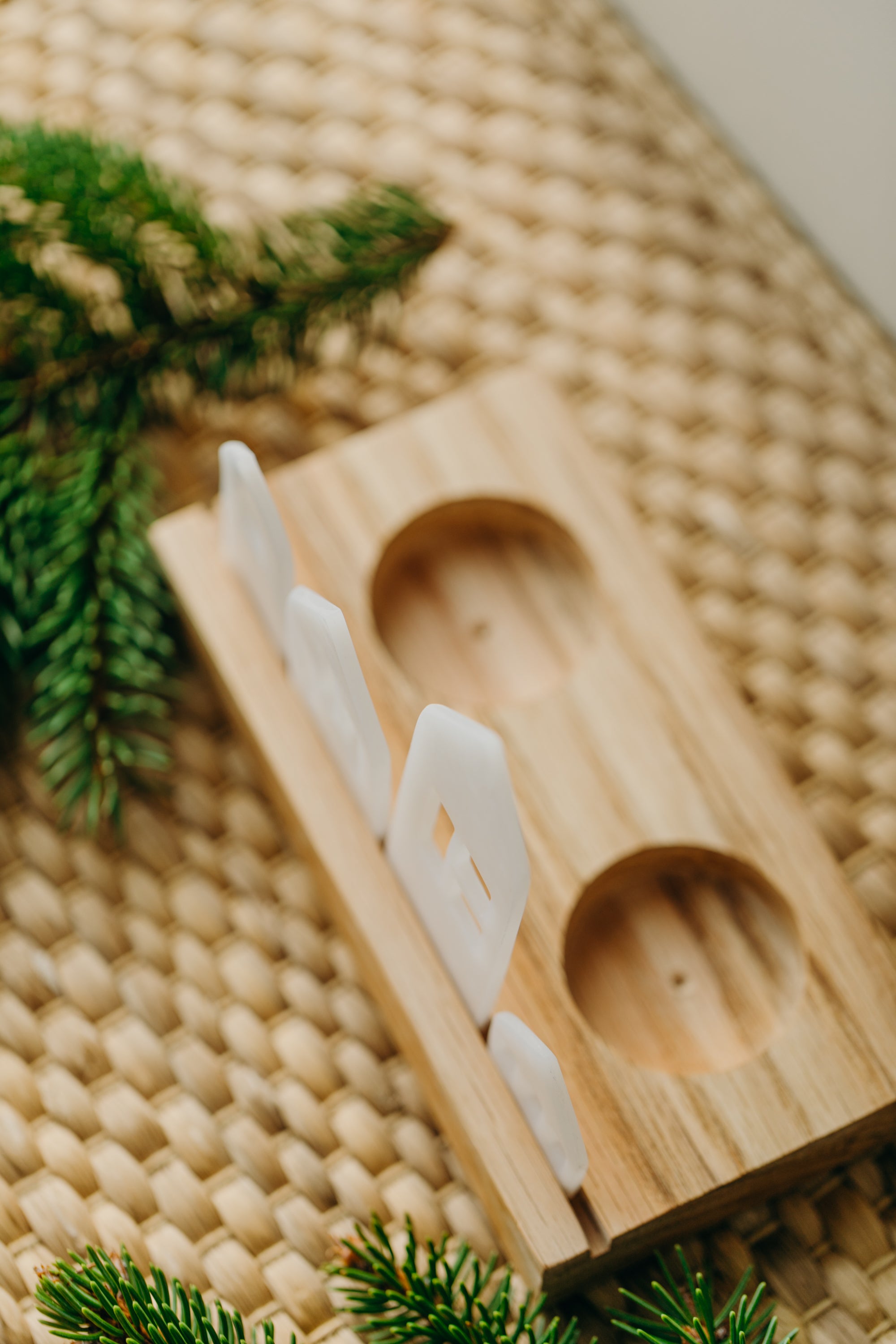 small white light houses made of polymer clay