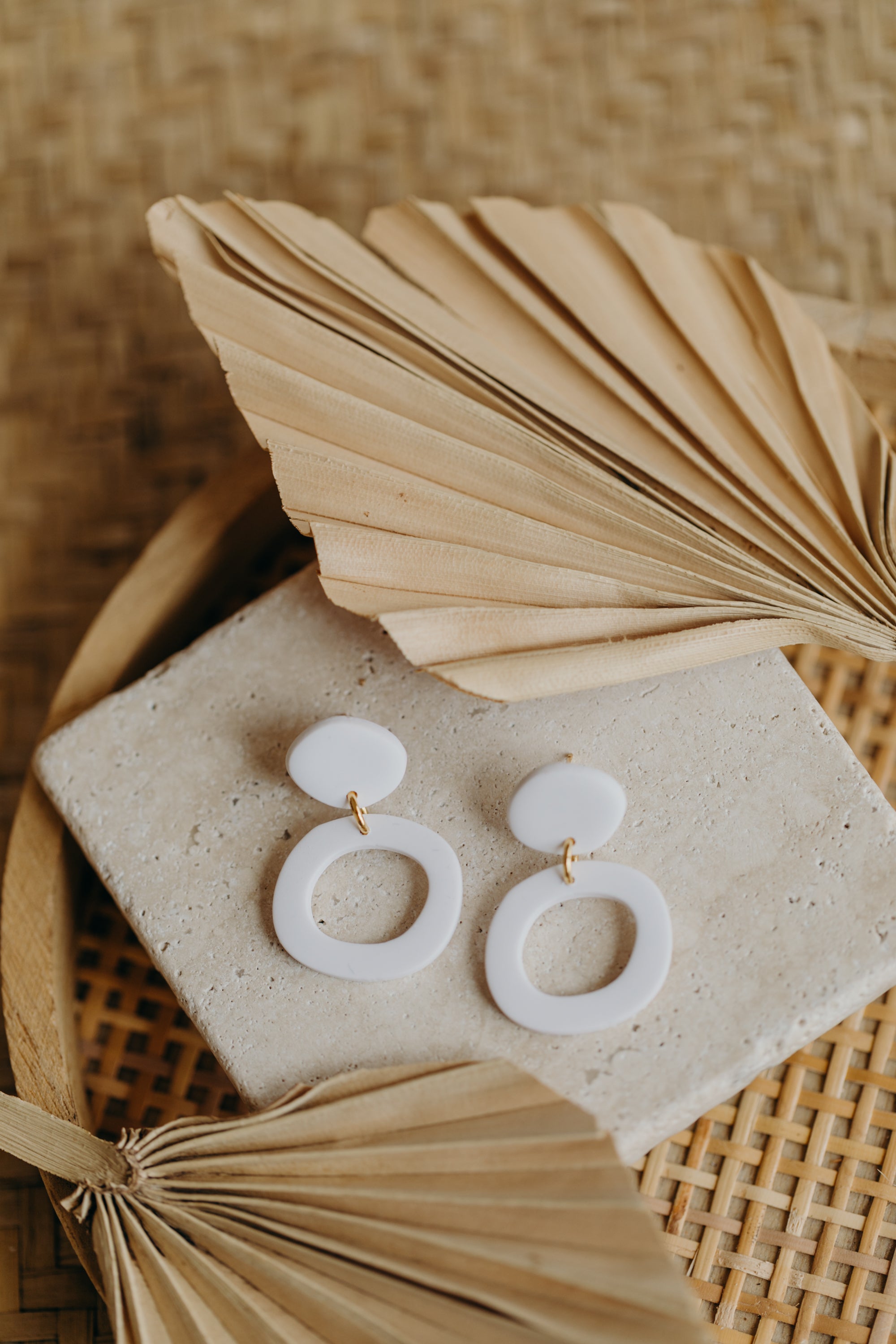 Polymer Clay Earring in Eucalyptus Green
