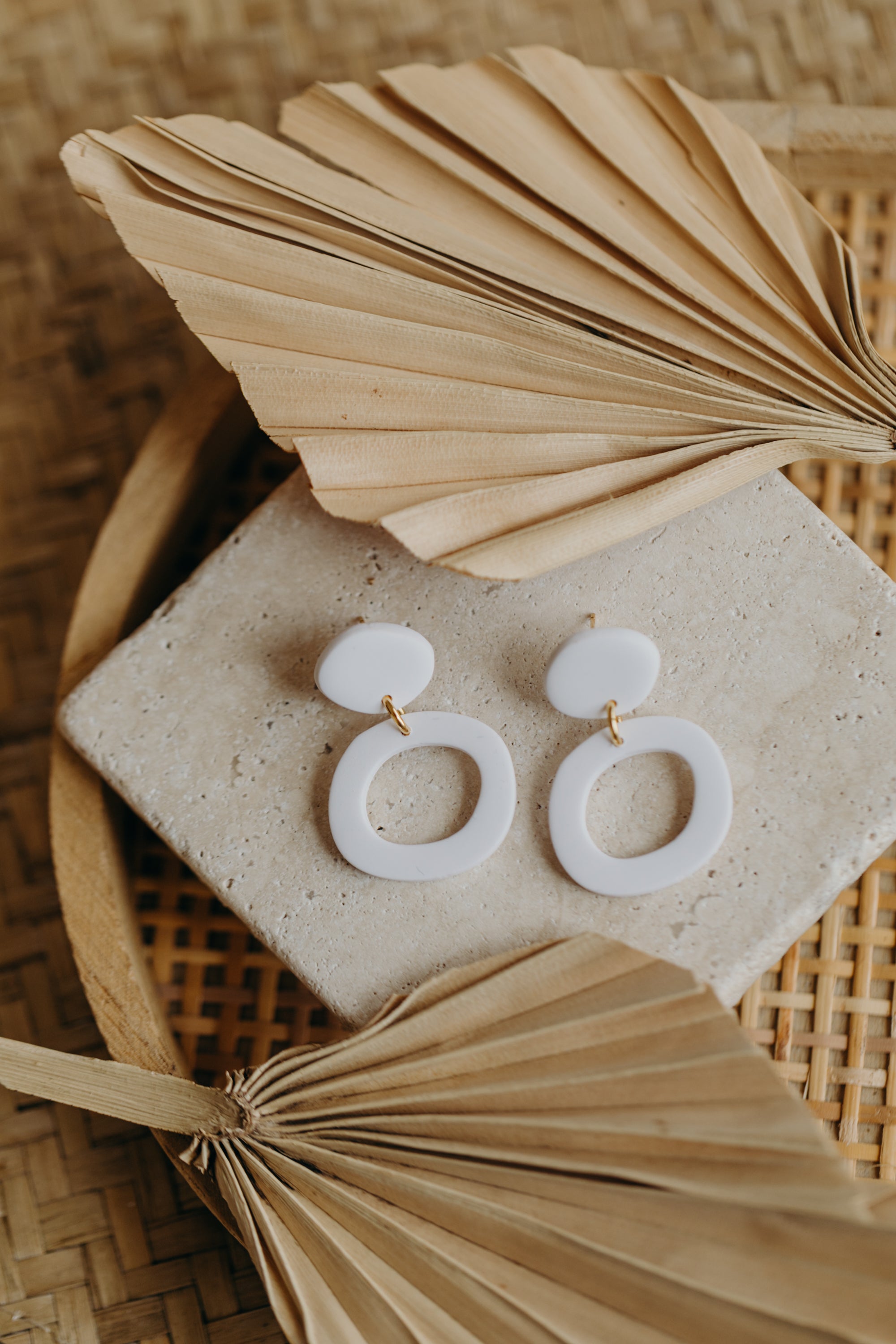 Polymer Clay Earring in Eucalyptus Green