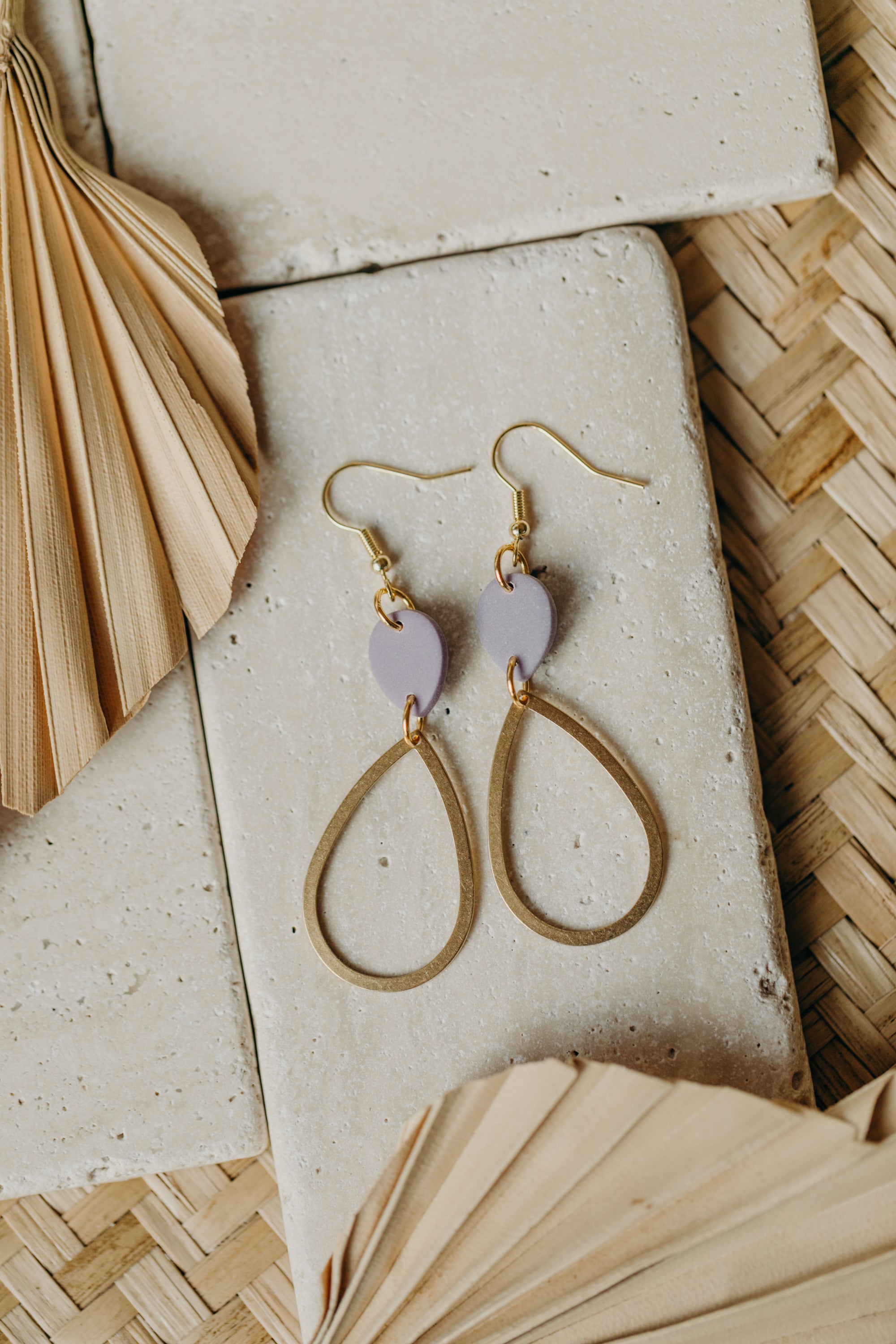 Polymer Clay Earring in Eucalyptus Green