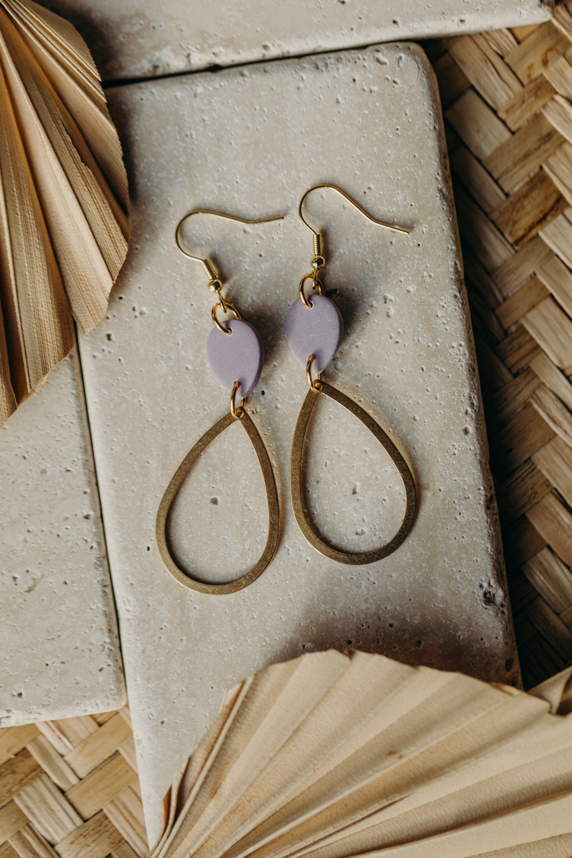 Polymer Clay Earring in Eucalyptus Green